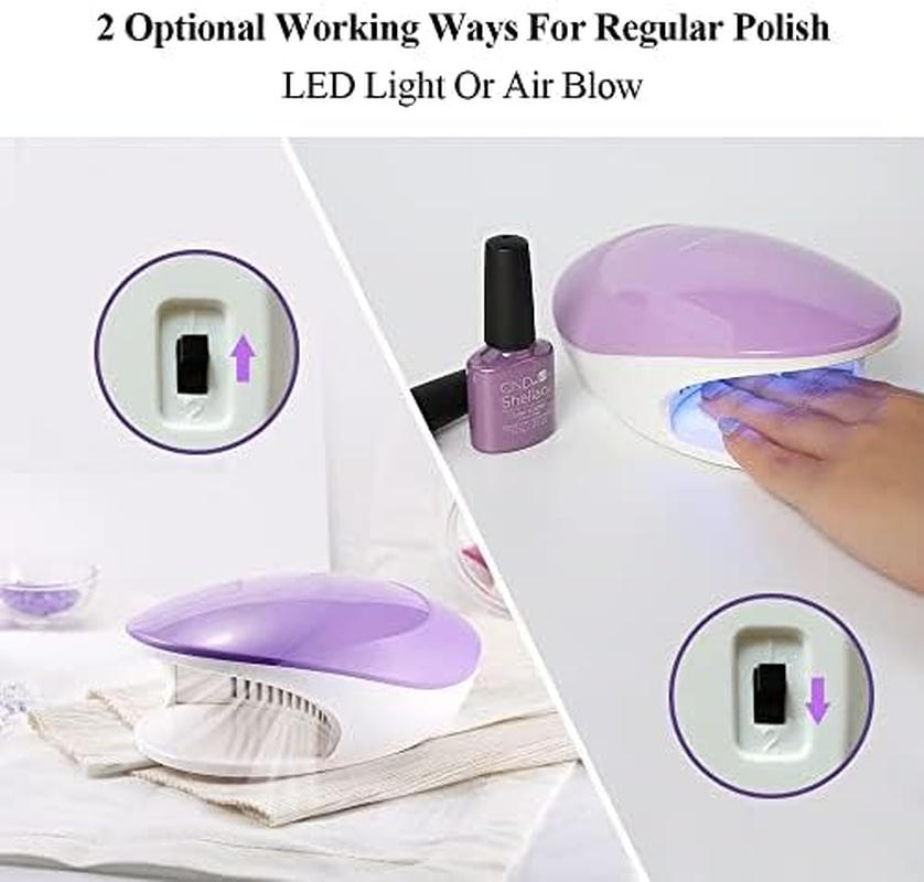 Touchbeauty Mini Nail Dryer for Regular Polish: 2 in 1 Nail Dryer with Fan and UV Light - Portable Electric Manicure Tool for Quick Drying of Regular Polish at Home - Perfect for Kids image number 6
