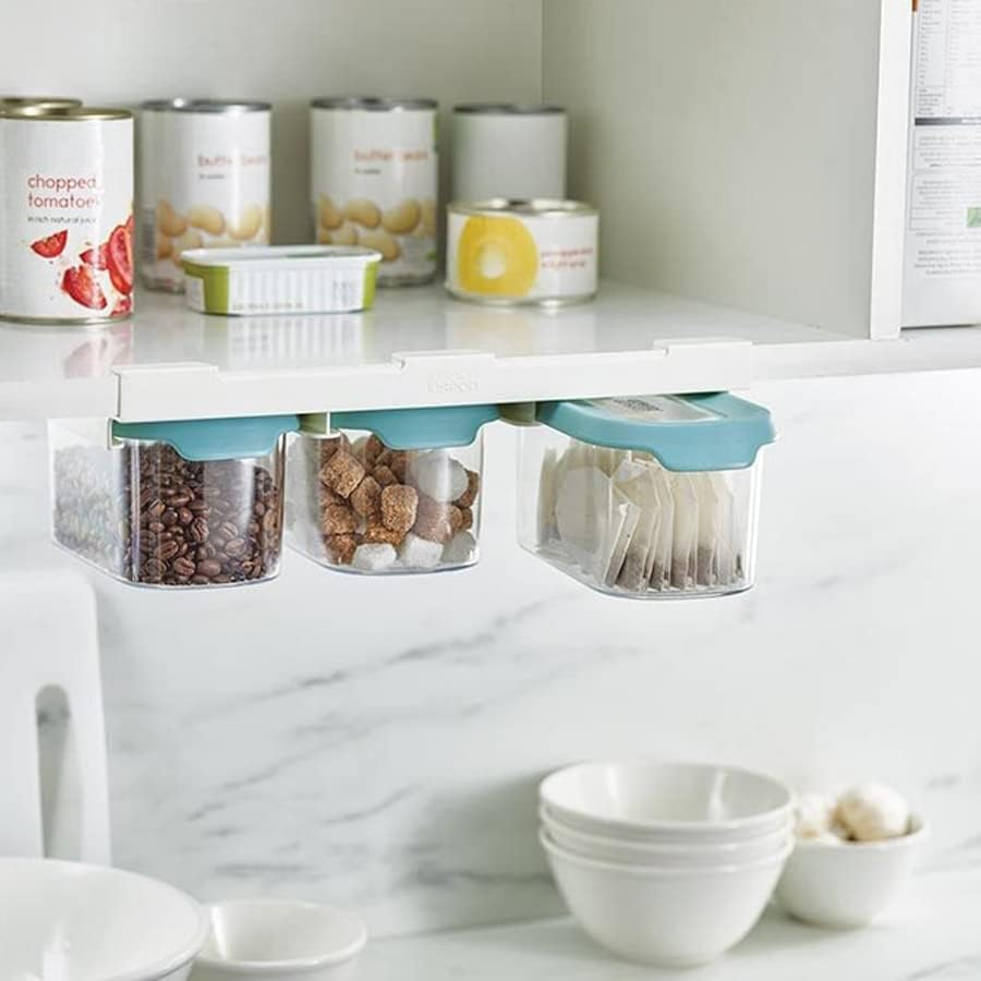 Joseph Joseph Cupboardstore 3-Piece Under-Shelf Storage Container Set of 3 X 900 Ml - Light Opal