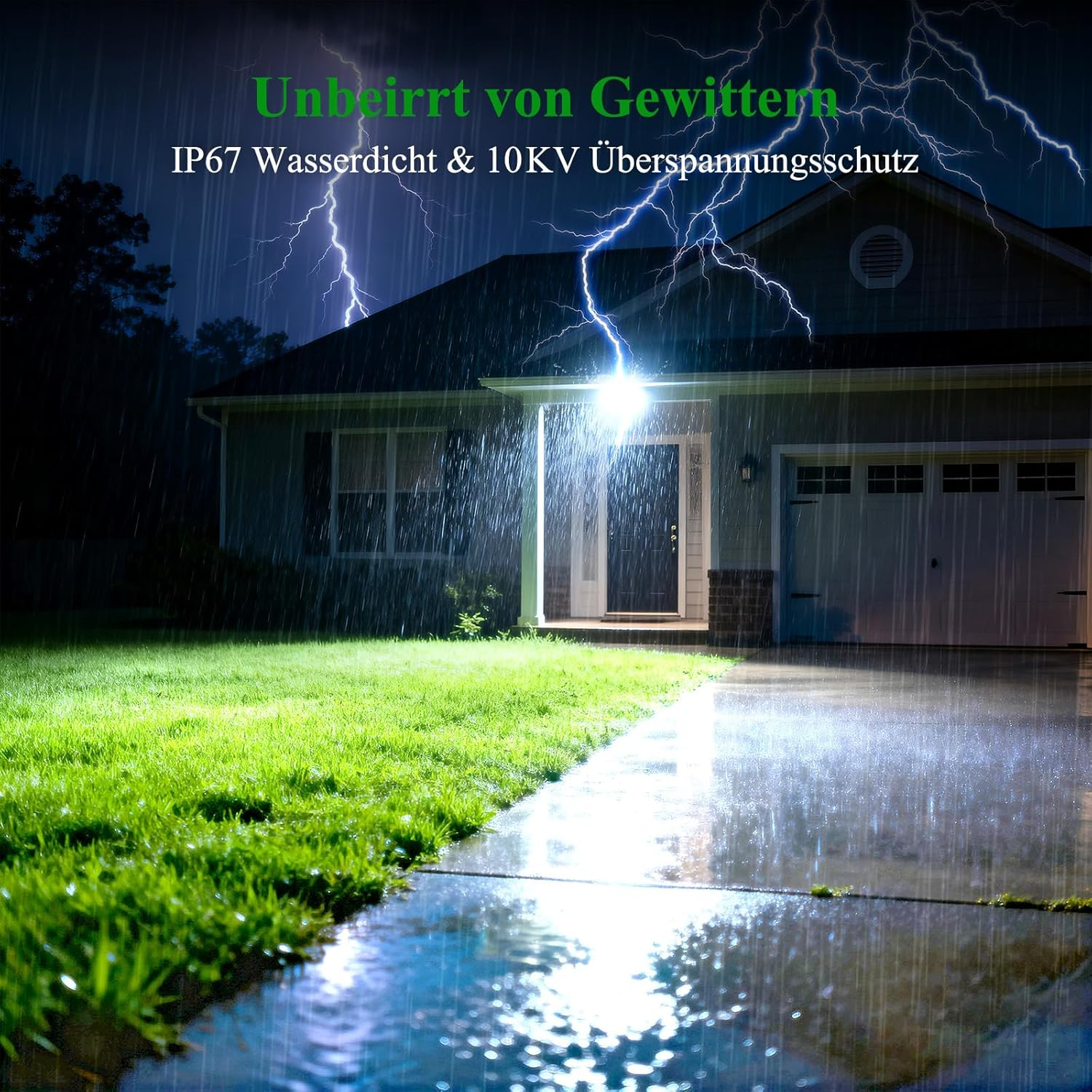 SUFUYA 50 W LED Outdoor Spotlight, 7000 LM Dusk to Dawn Floodlight, 6500 K Cool White Headlight with Twilight Sensor, IP67 Waterproof LED Floodlight, Adjustable 180&deg; for Garden, Backyard image number 1