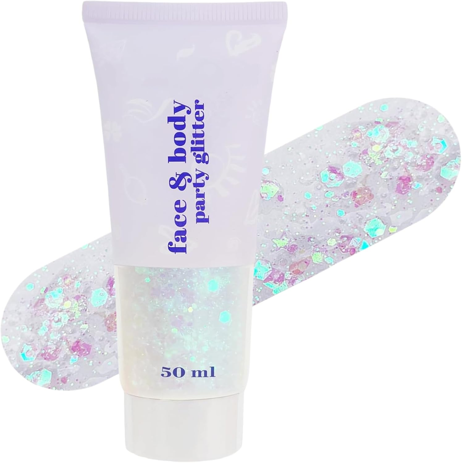 Clear White Body Glitter,Mardi Gras Face Glitter Makeup for Kids Women，Sparkly Chunky Hair Glitter,Singer Concert Festival Rave Accessories,Mermaid Glitter Face Paint,Halloween Decorations (White Body Glitter)