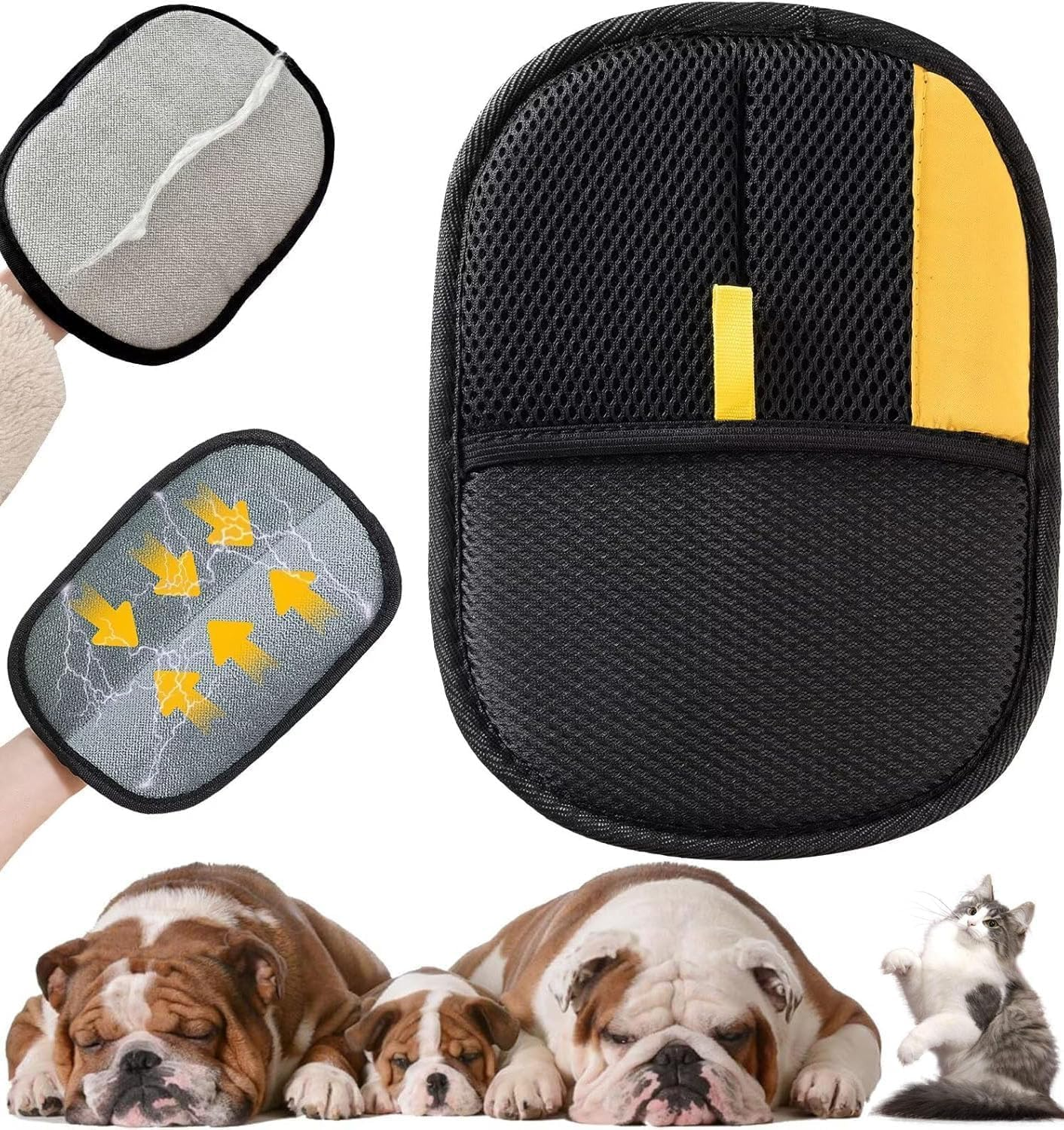 1 PCS Pet Hair Removal Glove,Upgraded Double Sided Electrostatic Pet Hair Removal Gloves,Reusable Pet Cat Dog Hair Remover Grooming Gloves for Couch,Carpet,Bed Sheets,Blankets,Clothes,Sofas image number 4