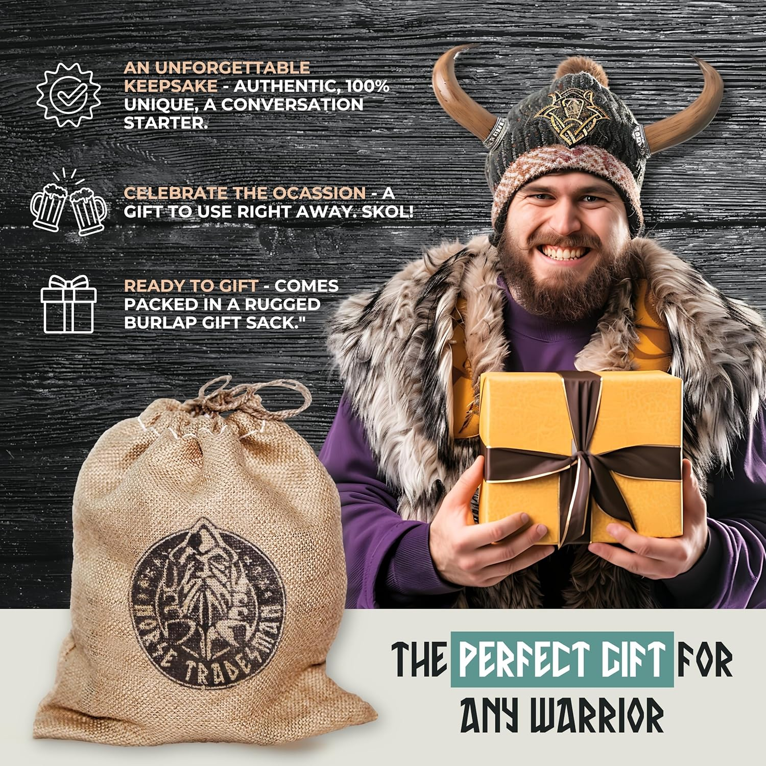 Norse Tradesman Genuine Viking Drinking Horn Mug&hellip; (500 MLS, Original, Low Polish) image number 4