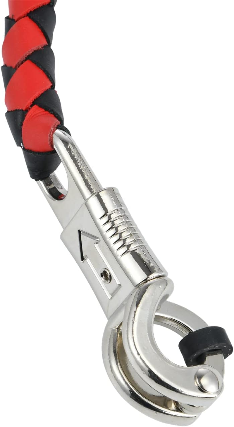 Biker Whip 42" Motorcycle Get Back Whip, Handlebar Accessories for Motorbike, Genuine Leather Whips for Motorcycles image number 4