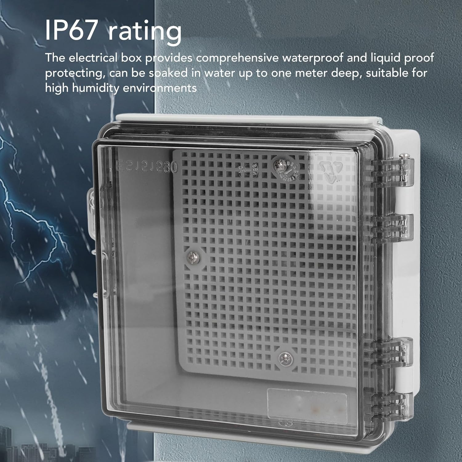 Waterproof Junction Box,Abs Plastic IP67 Enclosure with Stainless Steel Latch, Easy Installation Grid Mounting Plate, for Home Projects image number 6