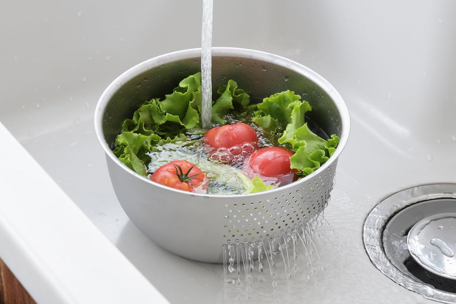 Yoshikawa SJ3646 Shape of Life Stainless Steel Rice Washing Bowl 8.3 Inches (21 Cm) image number 2