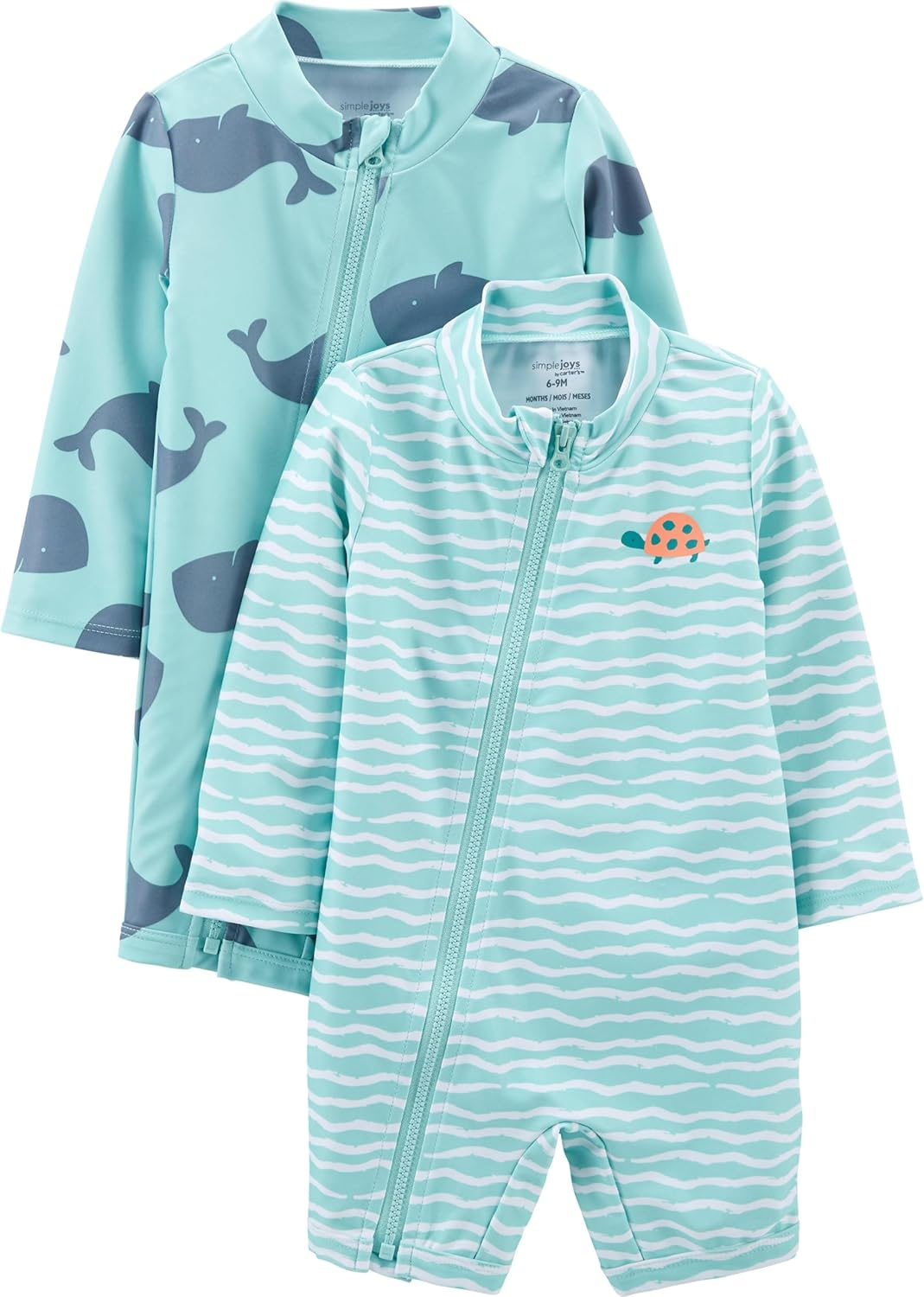 Simple Joys by Carter'S Boys' 2-Pack 1-Piece Zip Rashguards