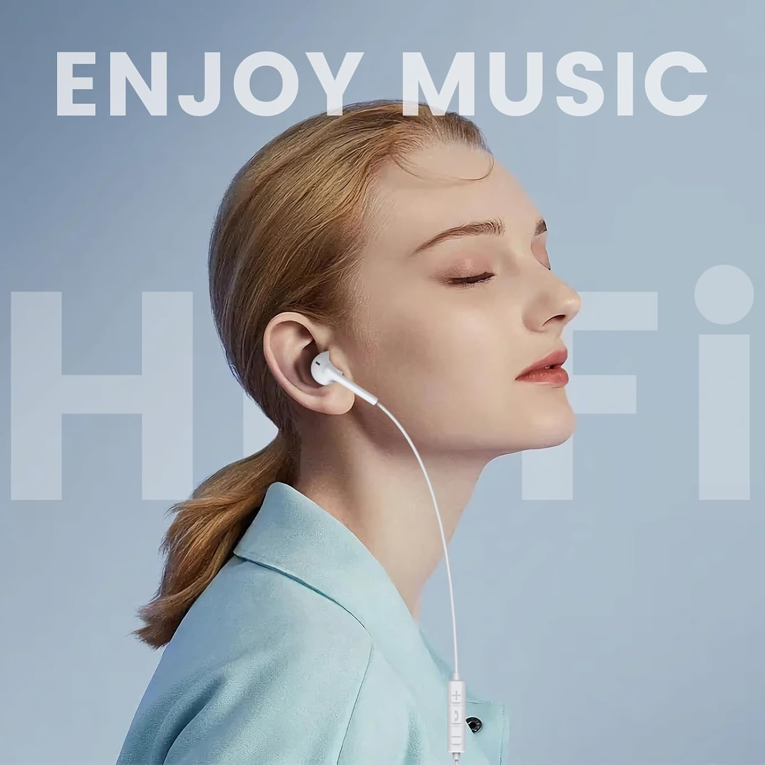 MOSWAG Wired in Ear Headphones, Earphones with Microphone, 3.5Mm Jack Earphones for Smartphones, Computers, Laptops, MP3 Players image number 4