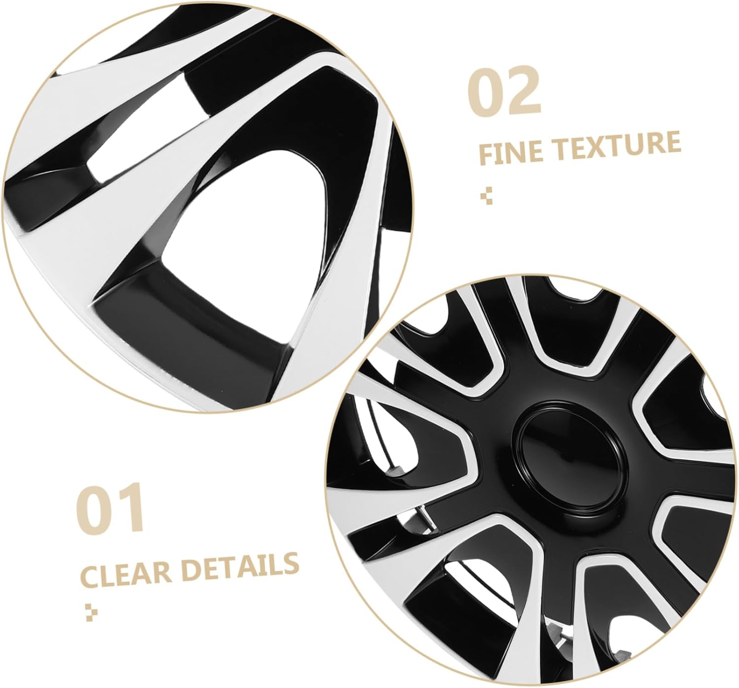 CVUTOVO 1Piece Car Wheel Rim Cover for Stylish Elegant Design for Vehicle Models White Easy Installation image number 1