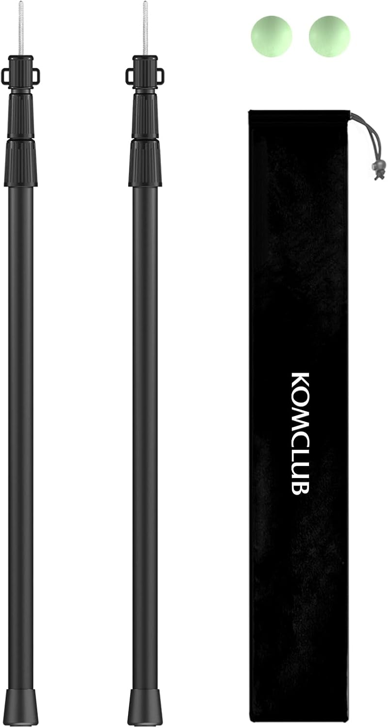 KOMCLUB Telescoping Tarp Poles | Adjustable Tent Poles Stepless Height Adjustment 97-245Cm Retractable without Assembly, Outdoor Camping Storage Bag Included