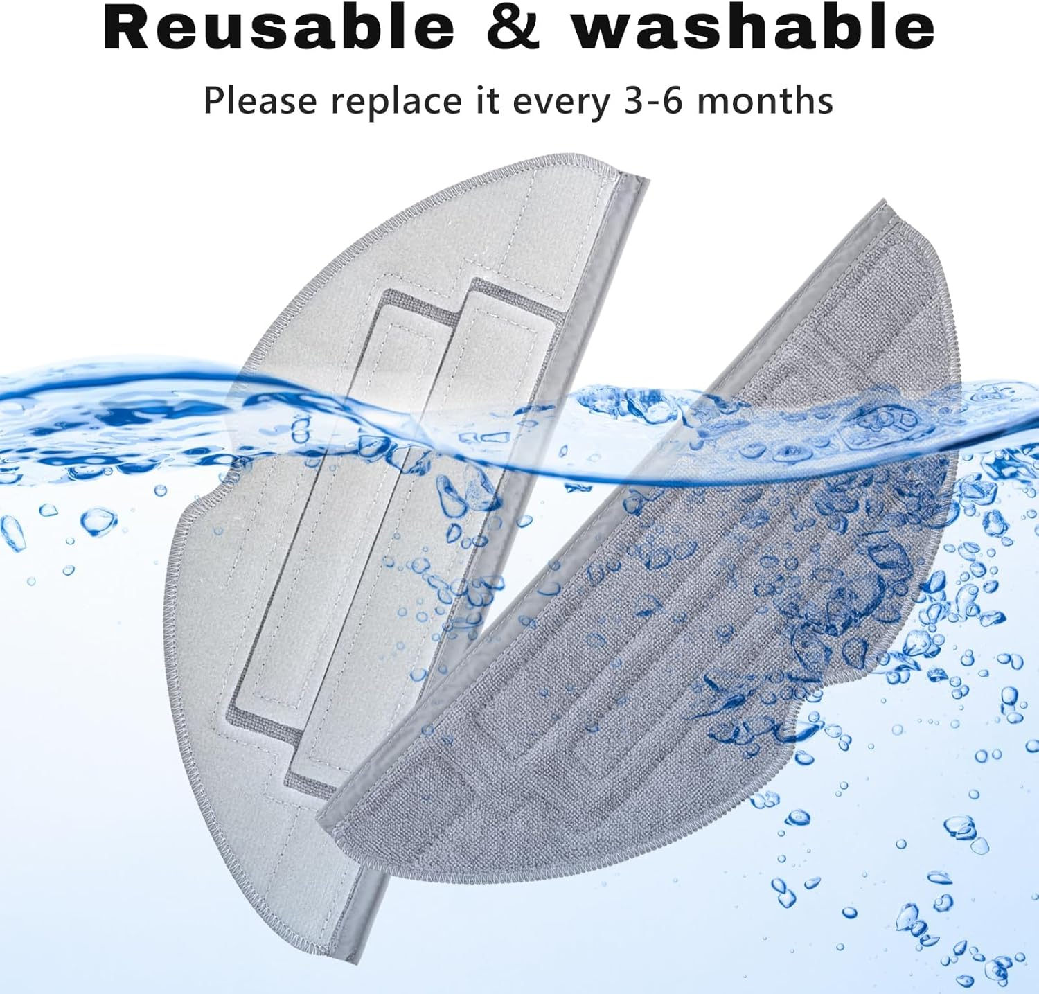 YBVABE Mop Pads 4PCS Compatible with Roborock S8 Pro Ultra, S8, S7 Maxv S7 Series Robot Vacuum Microfiber Mopping Pad Replacement Accessory