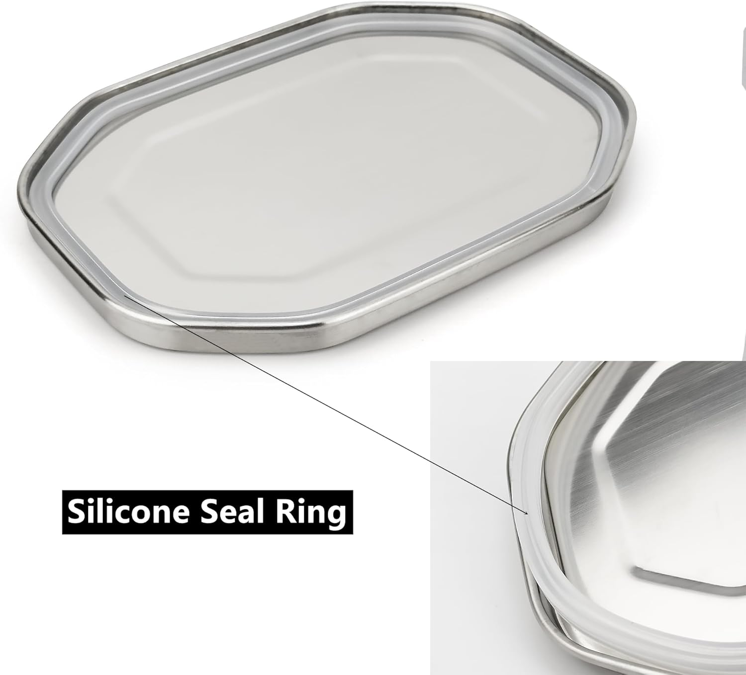 Stainless Steel Lunch Container, Metal Bento Box Snack Container with Leakpproof Lid, Stainless Steel Food Container with Spoon & Fork, 6.7X 4.9IN for Meal Prep Camping image number 2