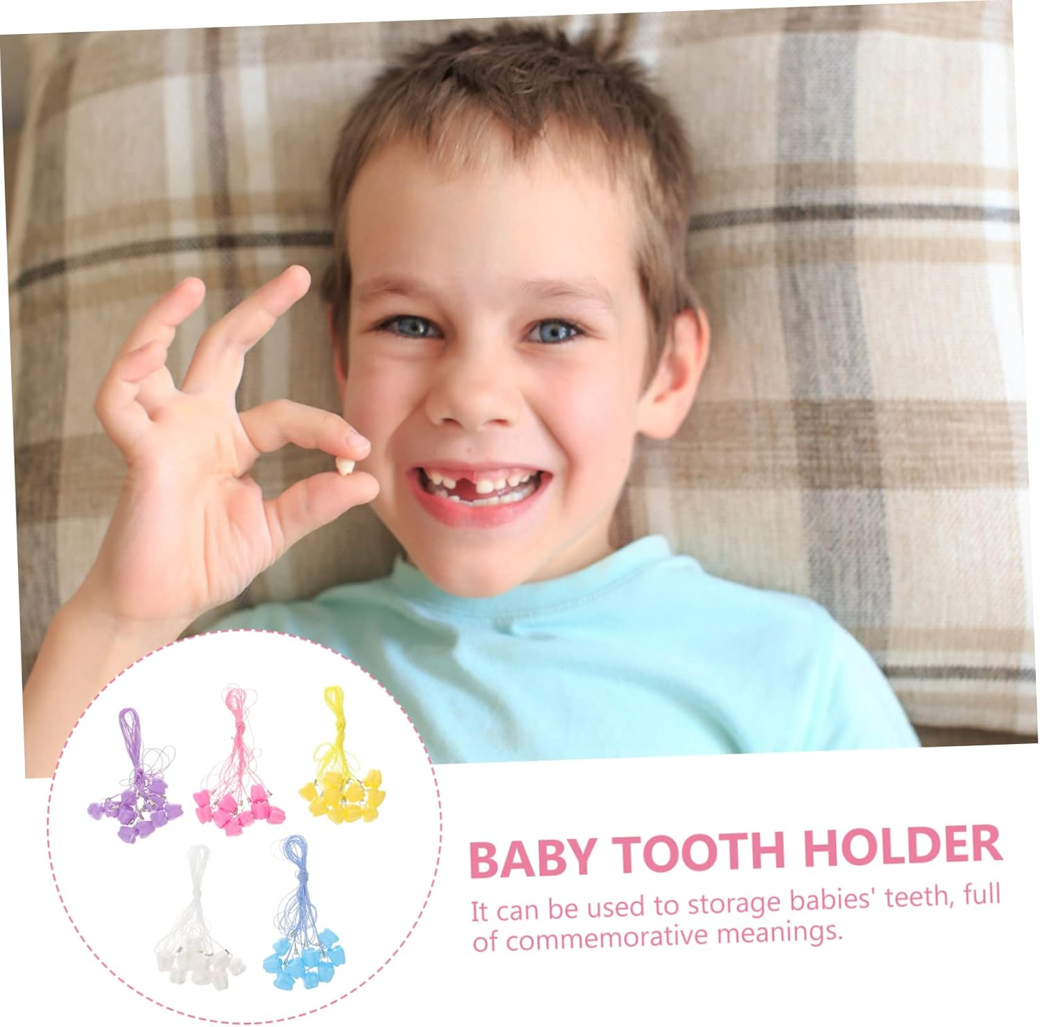 Baby Tooth Keepsake Box and Organizer for Kids, 50Pcs Random Color Tooth Holder Storage Case, Suitable for Baby Memory Preservation and Growth Record