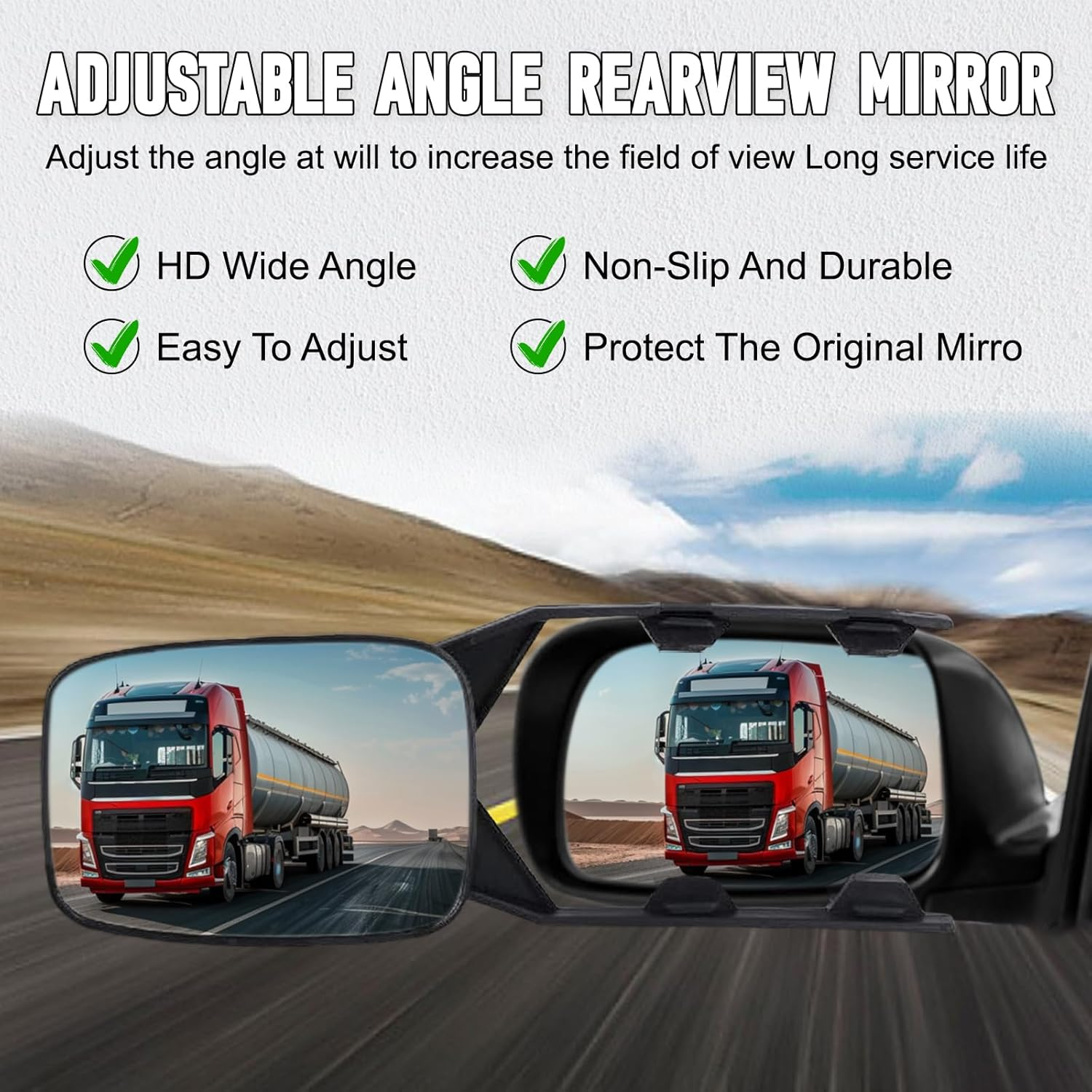 Car Towing Mirrors - Baceyong Trailer Caravan Towing Mirrors Wing Mirror Long Arm Extensions for Caravan Towing, Pack of 1 image number 6