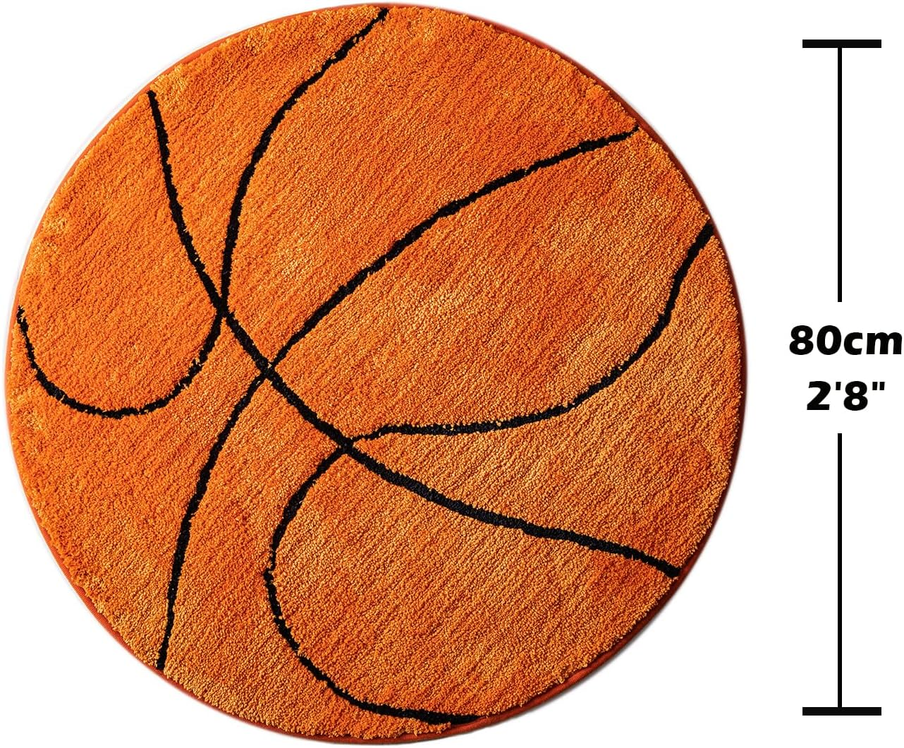 Kids Rug Basketball round Rug Carpet Floor Chair Mat for Kids Rooms Children'S Bedroom (Basketball, 80Cm) image number 3