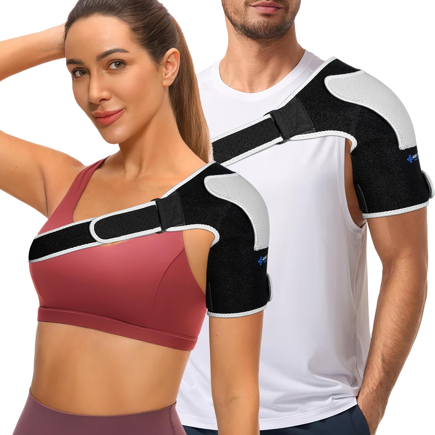 Shoulder Brace for Pain Relief - Adjustable Support for Rotator Cuff Injuries, Tendonitis & Shoulder Recovery, Breathable Neoprene Wrap, Universal Fit for Adults image number 2