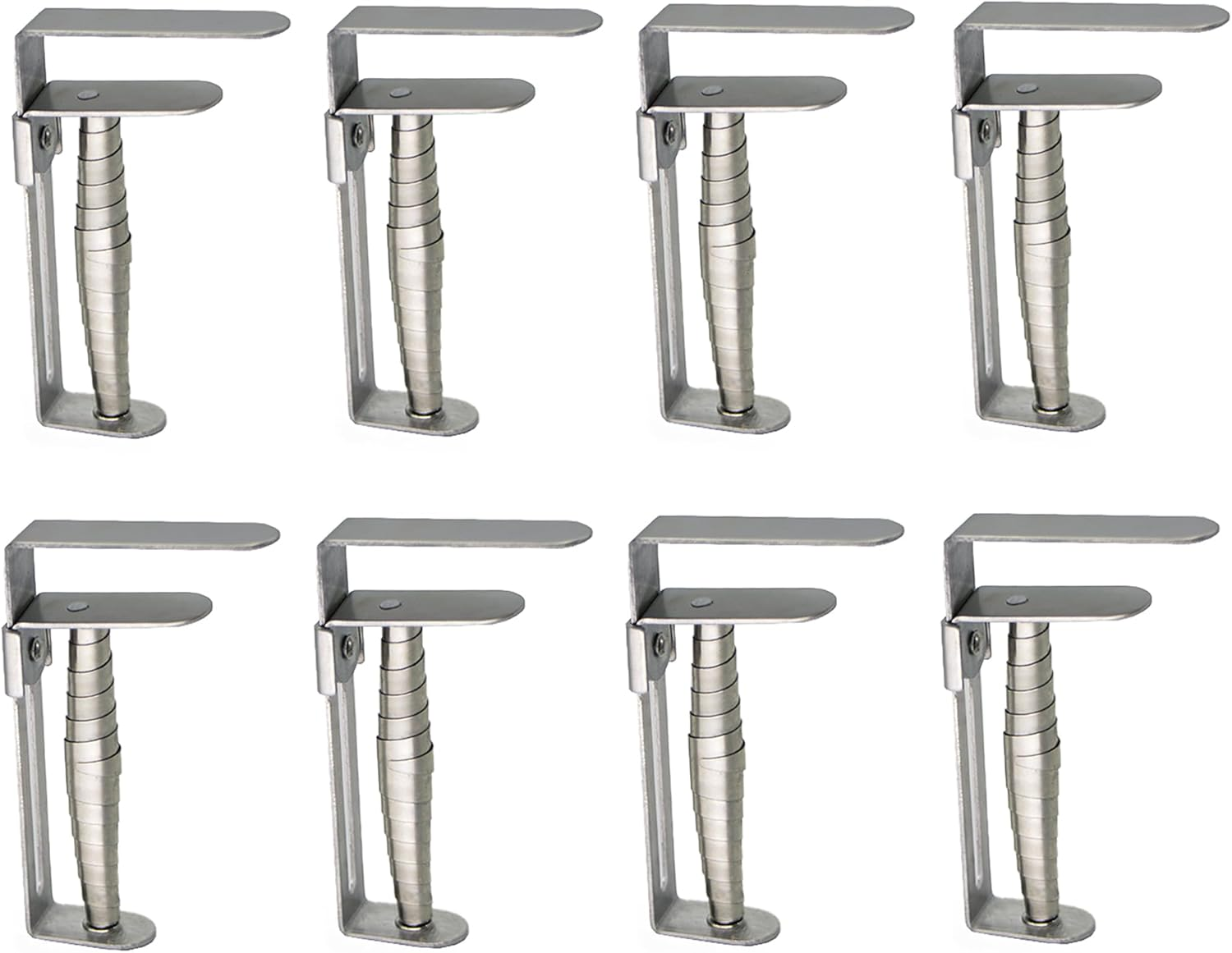 Stainless Steel Tablecloth Clips - Set of 8 Adjustable Table Cloth Clips with Spring Table Cloth Holders for Outdoor & Indoor, up to 6 Cm Thickness, Silver