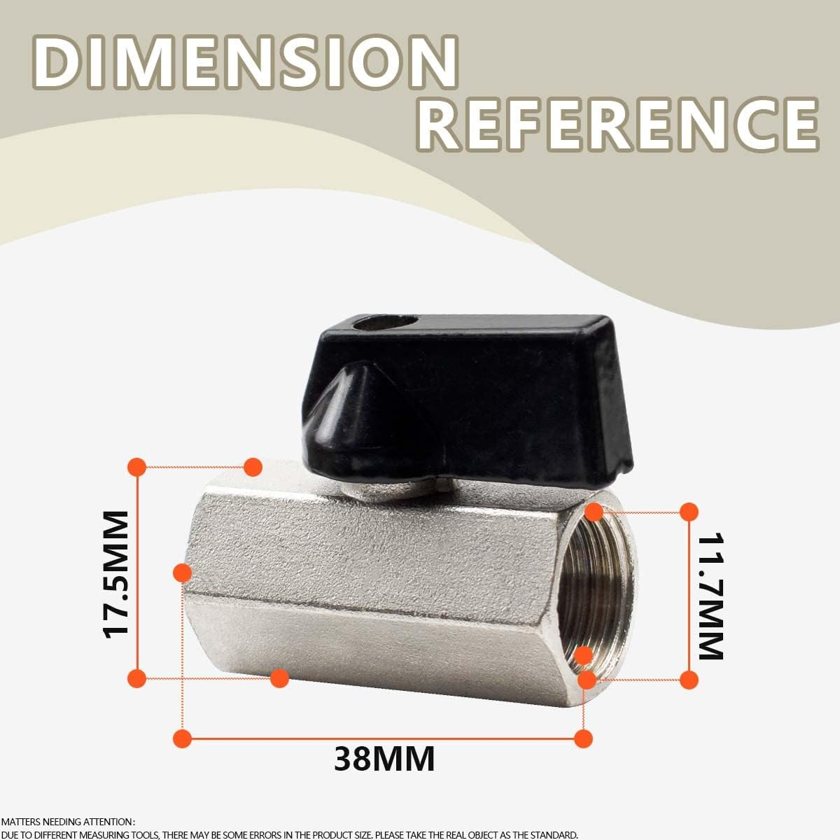 Bwintech 2 Pcs 1/4" BSP Female Nickel Plated Brass Mini Ball Valve Shut-Off Valve image number 1