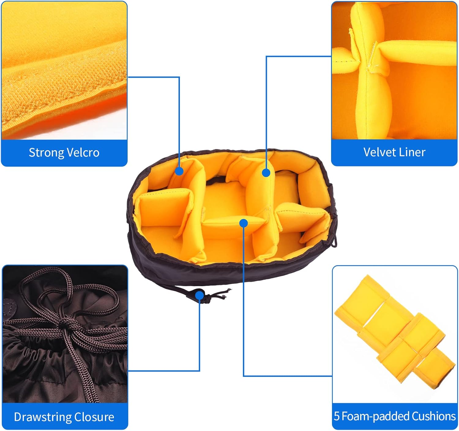 Selens High-Capacity Shockproof DSLR SLR Camera Padded Bag Case Partition Camera Insert, Make Your Own Camera Bag