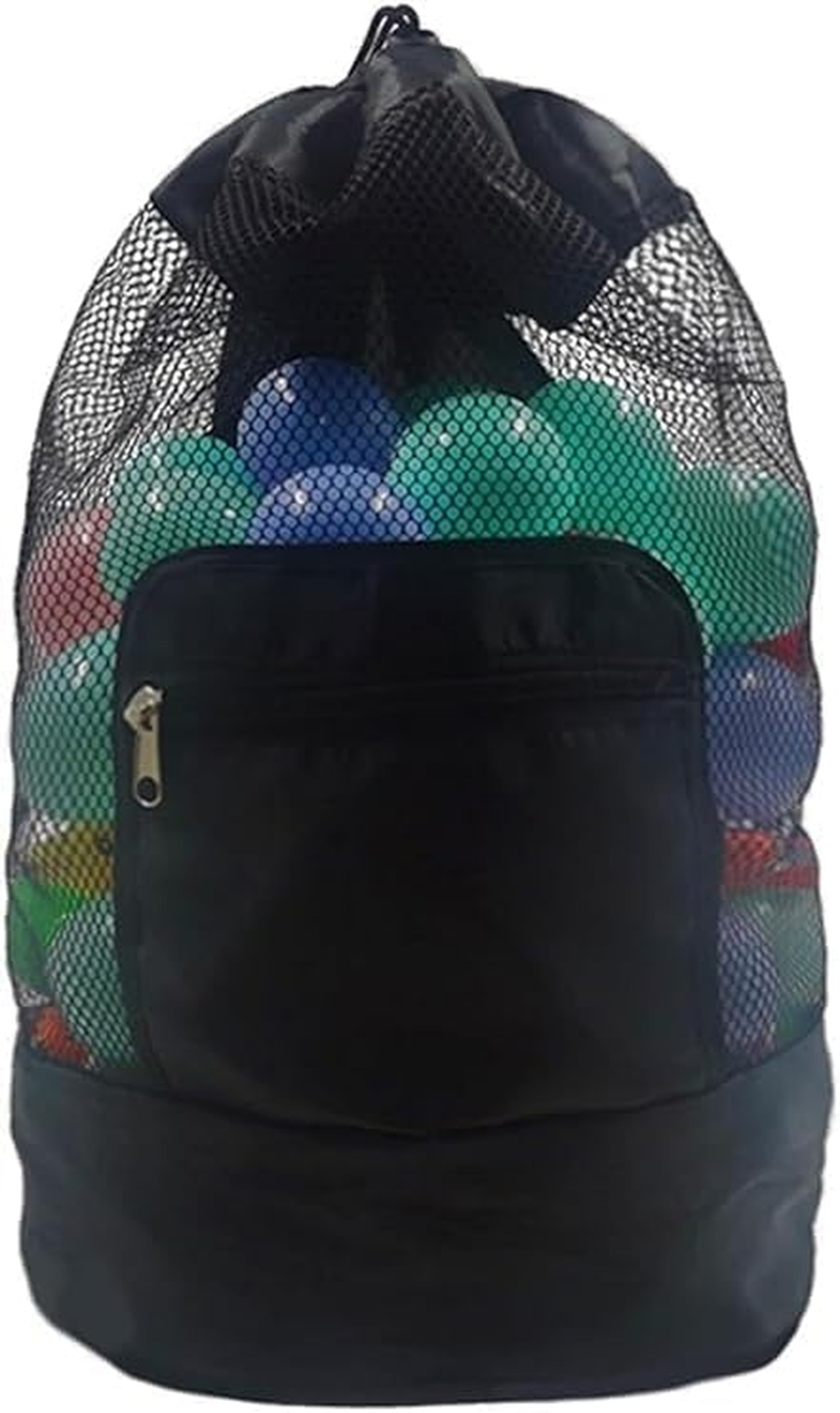 Yangshengyi Foldable Drawstring Mesh Beach Backpack, 1Pc Portable Draw-String Mesh Backpack Mesh Beach Tote, Drawstring Beaching Shell Toy Bag Mesh Backpack for Pool, Black
