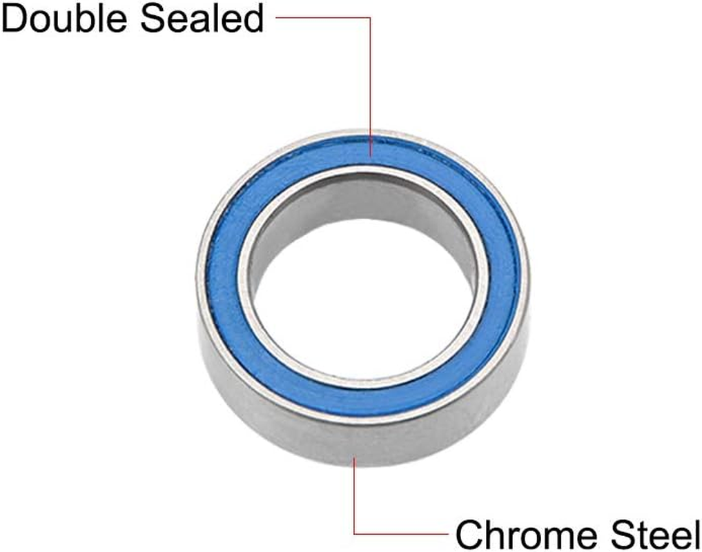 Uxcell MR128-2RS Deep Groove Ball Bearings 8Mm Inner Dia 12Mm OD 3.5Mm Bore Double Sealed Chrome Steel Blue Seal Z2 10Pcs