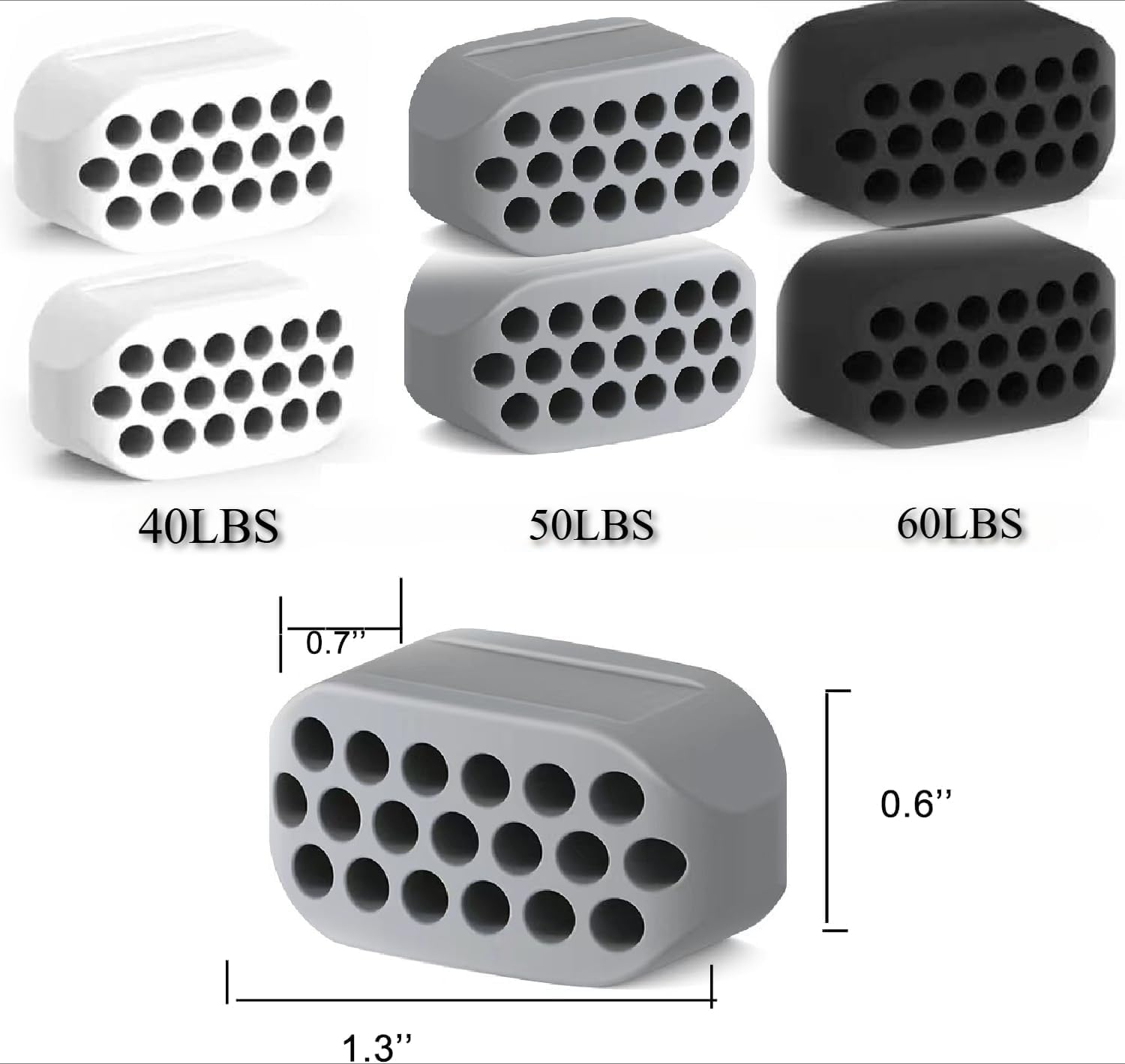 Wentworth Jawline Exerciser for Men & Women - 3 Resistance Levels (6 Pcs) BPA Free Silicone Jaw Trainer, Face Slimmer & Jaw Shaper for Beginners, Intermediate & Advanced Users image number 2