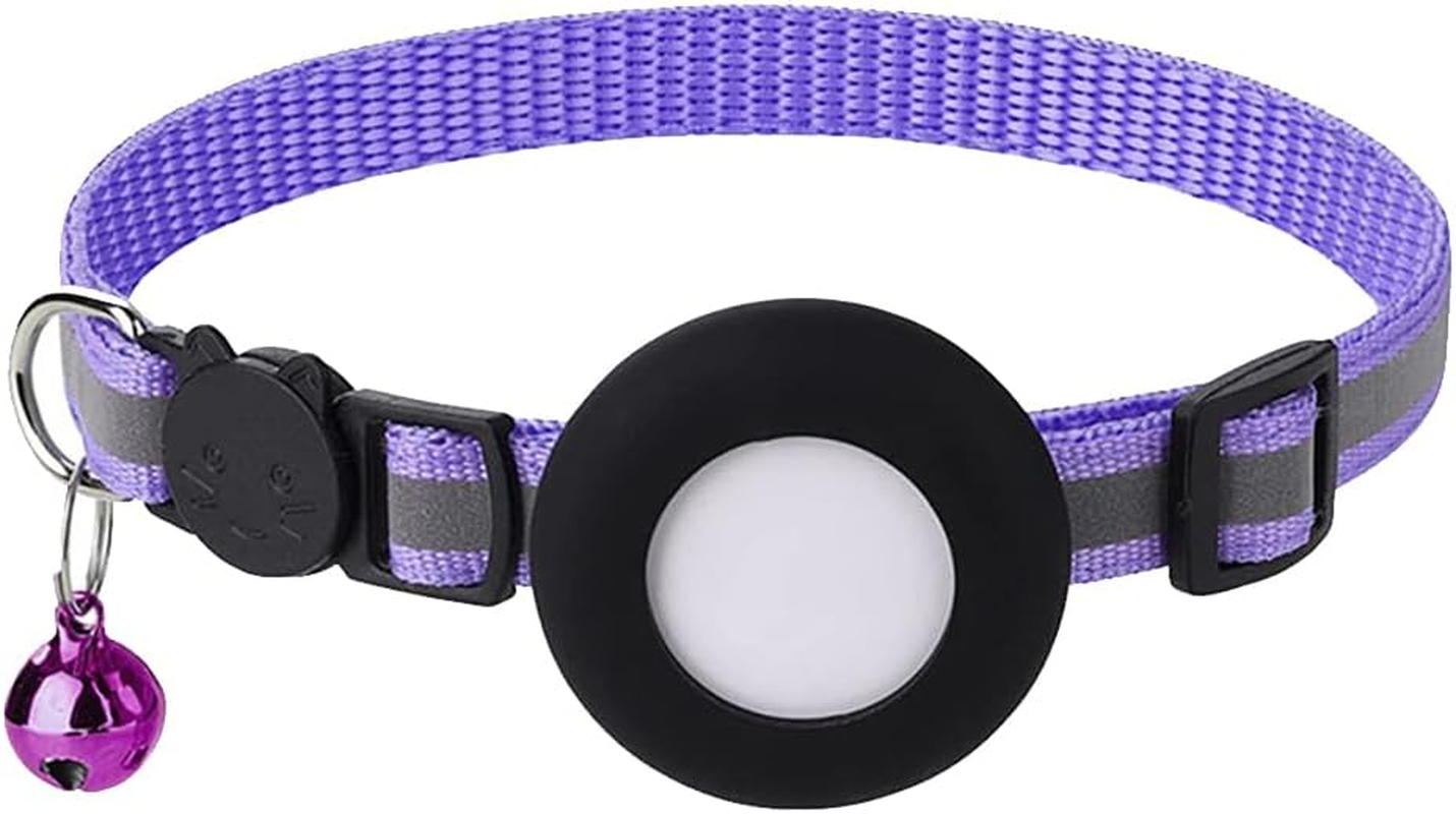Adjustable Cat Collar Reflective Small Pet Cat Collar Strap for Apple Air Tag AU - Blue image number 5