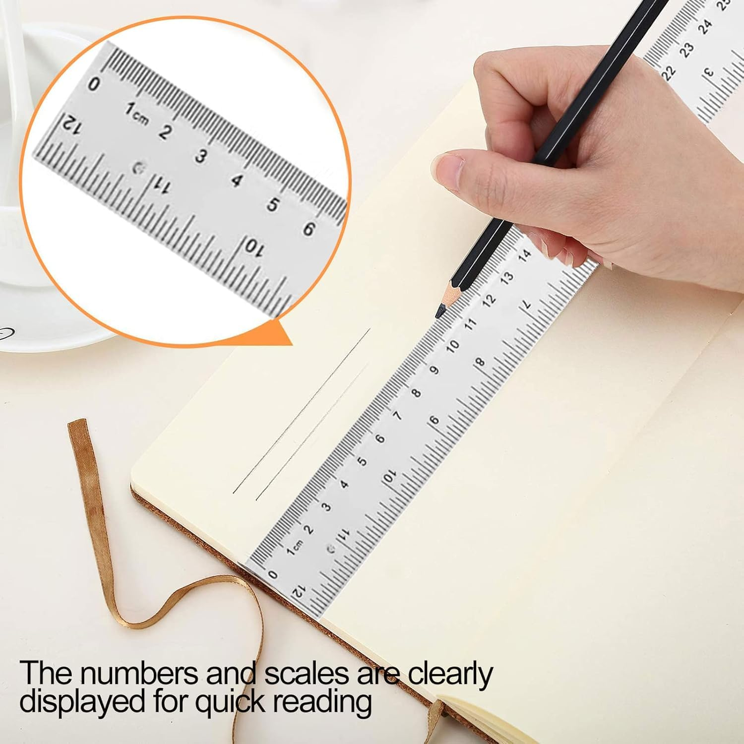 30 Pcs Clear Plastic Ruler Set, 12 Inch/30 Cm Transparent Straight Ruler with Centimeters and Inches, Flexible Measuring Tool for Student Classroom School Office image number 4