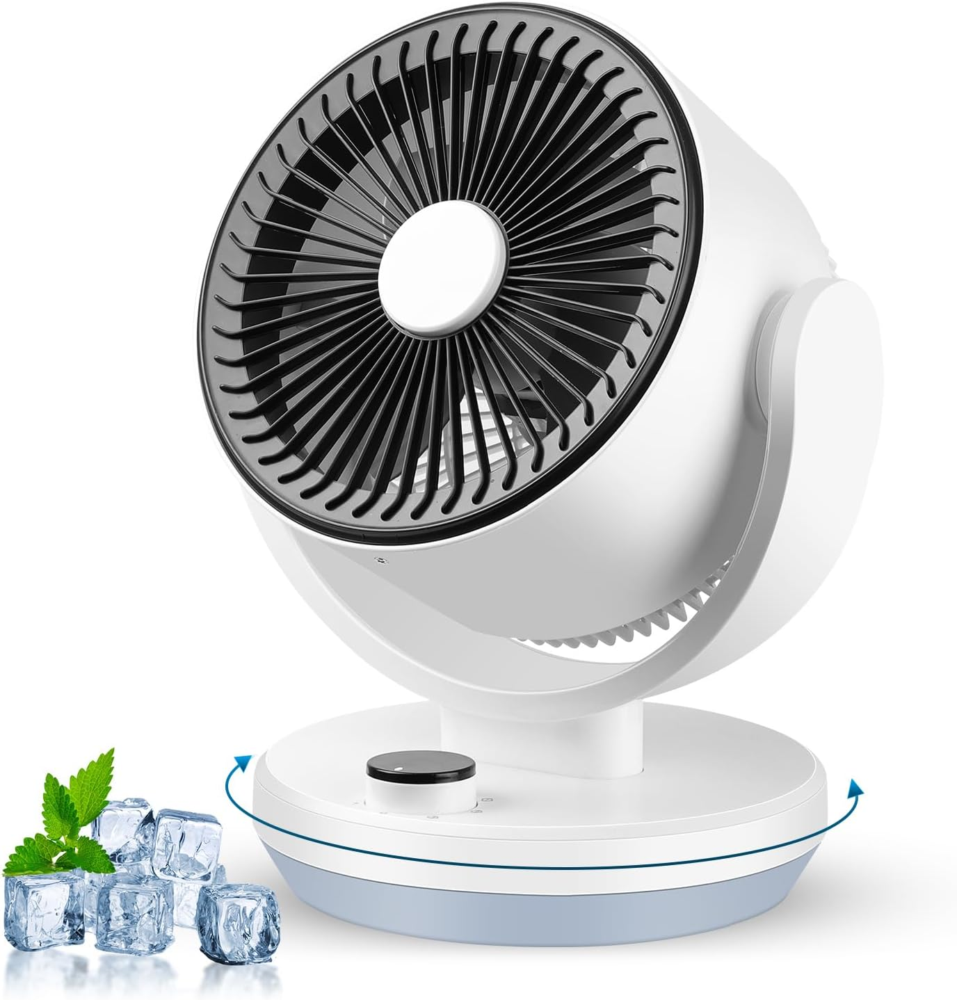Vitalz Fan for Bedroom, Desk Air Circulator Fans,Efficient Cooling & Circulation, Powerful Airflow Table Oscillating Fan with 3 Speed, 90&deg; Adjustable Tilt Home,Offoce image number 3