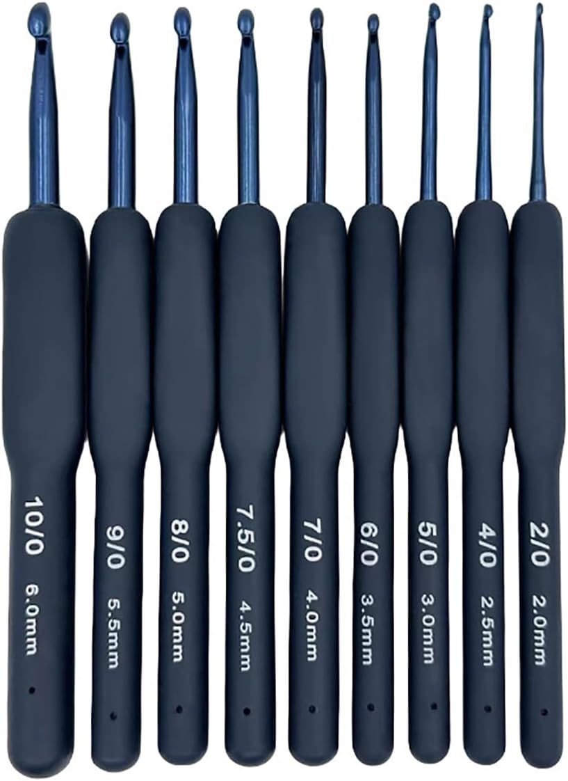 ZXUY Crochet Hooks Set 2.0-6.0Mm Ergonomic Soft Touch Handles Crochet Hook Set for Crocheting Lace, Doilies,Socks,Shawl,Gloves,Scarf,Sweaters and Bags (Blue 9Pcs) image number 6
