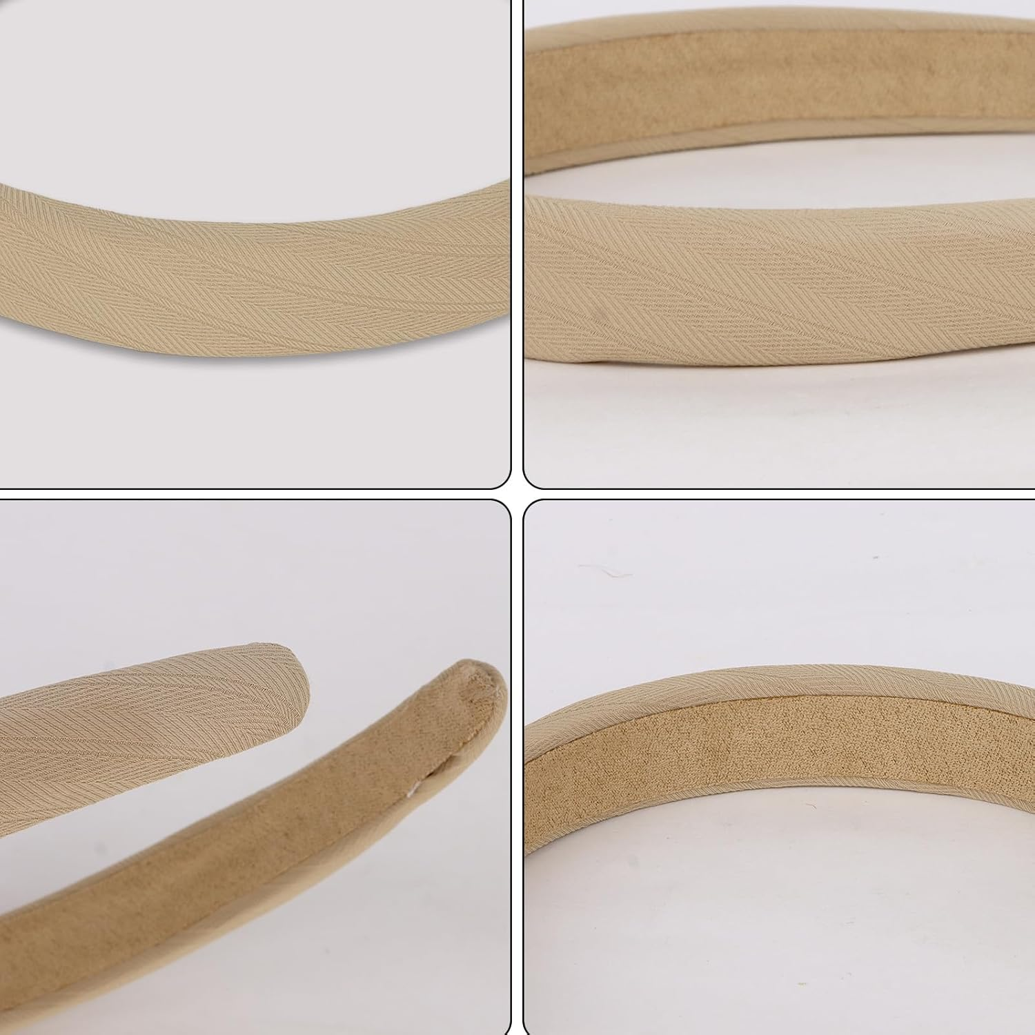 Bumlofa Pack of 5 Plain Flat Headbands for Women, Pastel Tones + Textured Design for Headbands Girls image number 3