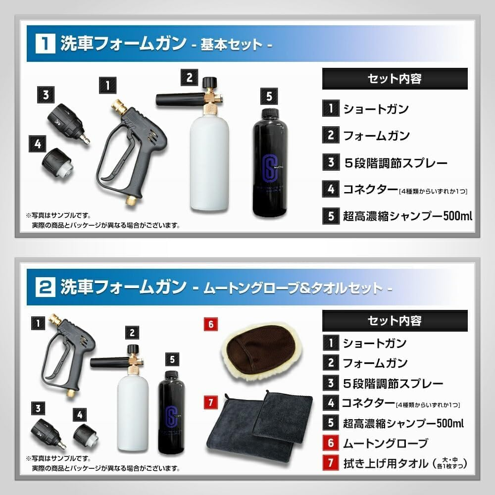 Yours: Car Wash Foam Gun Set, Mouton Glove + Towel Set: Bosch/Black, Decker Compatible, Quick Connect, 5-Level Adjustment Spray, One-Touch, Professional Foam, Car Wash, Foam Gun, Car Care, Karcher, image number 2