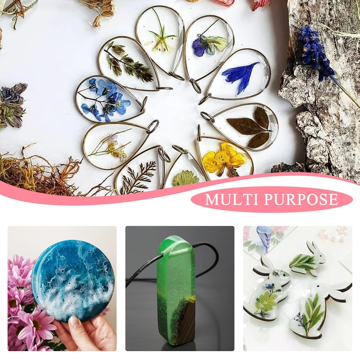 1KG Upgrade 45S Fast Cure Clear Hard UV Resin,High Transparency and No Shrinking for DIY Home Professional Casting & Coating Handcraft Jewelry Earrings Necklace Bracelet image number 2