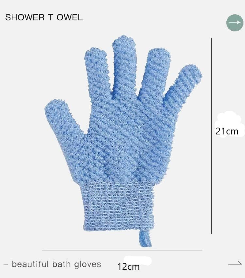 Shower Exfoliating Scrub Gloves Medium to Heavy Bathing Gloves Body Wash Dead Skin Removal Deep Cleansing Sponge Loofah for Women and Men 1 Pairs image number 6