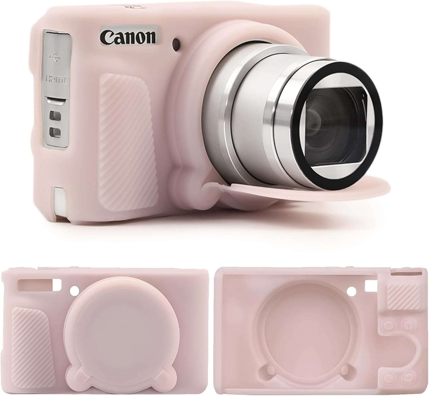 TYUANDOUER SX740 SX730 Camera Case, Soft Silicone Case for Canon Powershot SX740/SX730 HS Camera, Lightweight Skin Rubber Body Protective Cover for SX740 SX730 with Detachable Lens Cap - Grey