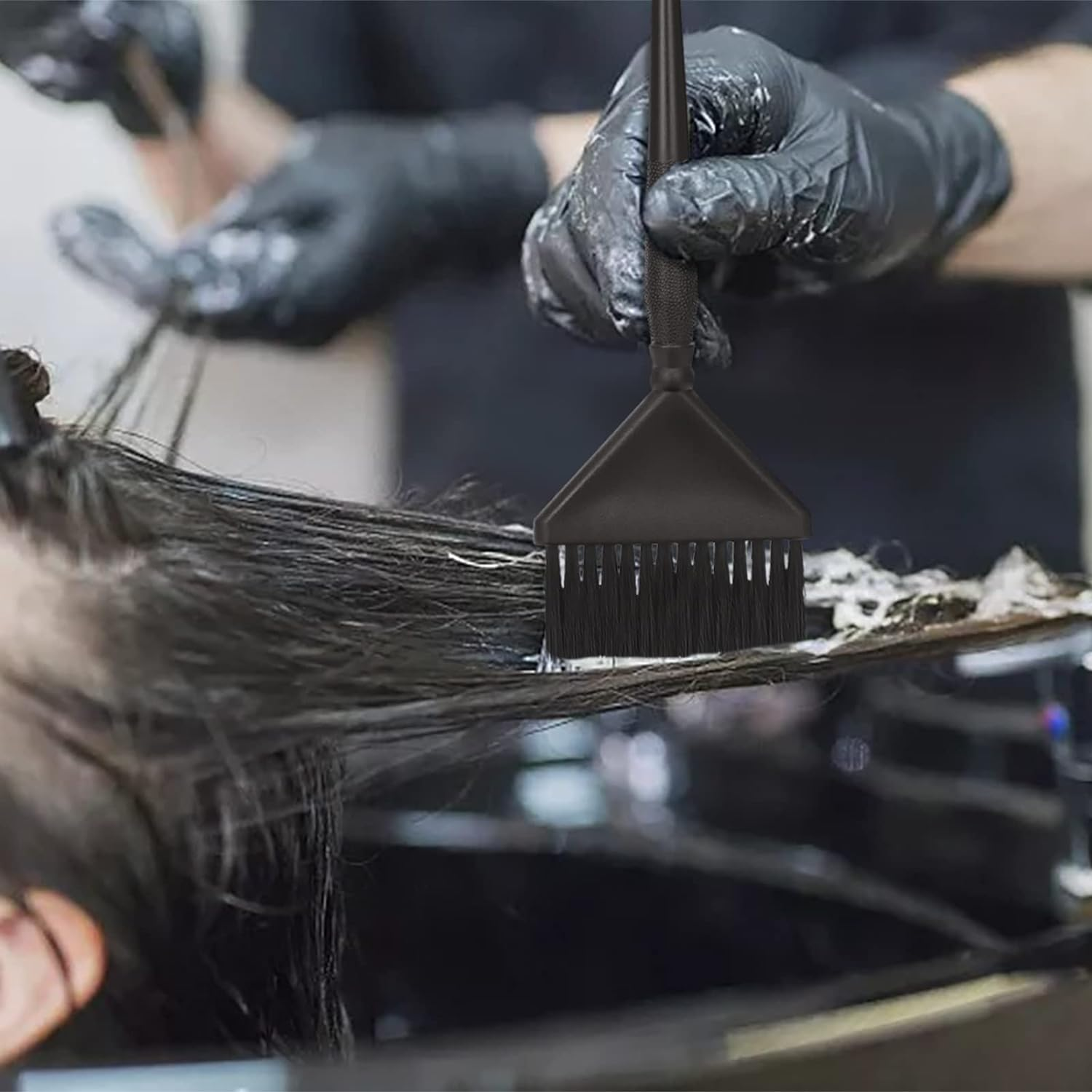 Hair Dye Brush Set - Family Pack Coloring Brushes in Bulk, Tint for Precise Application - 3 Pack (Black) - Black image number 3