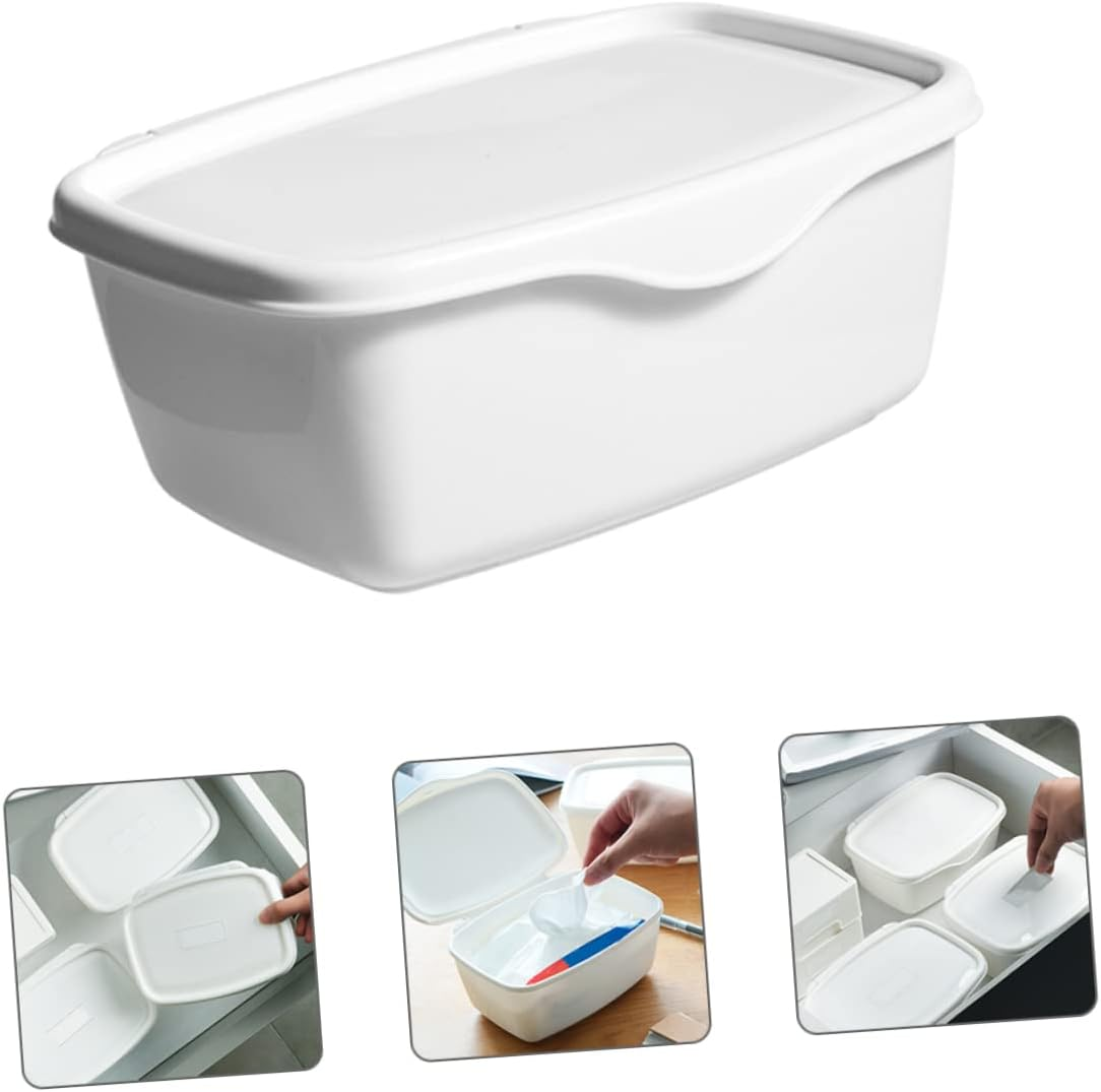 2Pcs Wet Tissue Storage Box with Lid Sealed Container for Organizing Wipes for Bathroom Kitchen and Living Room Use Material Easy to Clean image number 2