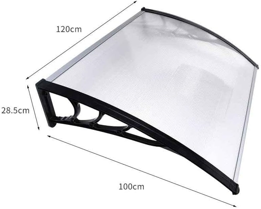 Mountview Window Door Awning Canopy Transparent PC Panel with Black Bracket Outdoor Door Canopy Sun Shade Shelter, Patio Terrace Garden Baconly Porch Shield Rain Snow Eaves Cover Protector,1Mx2M DIY image number 6
