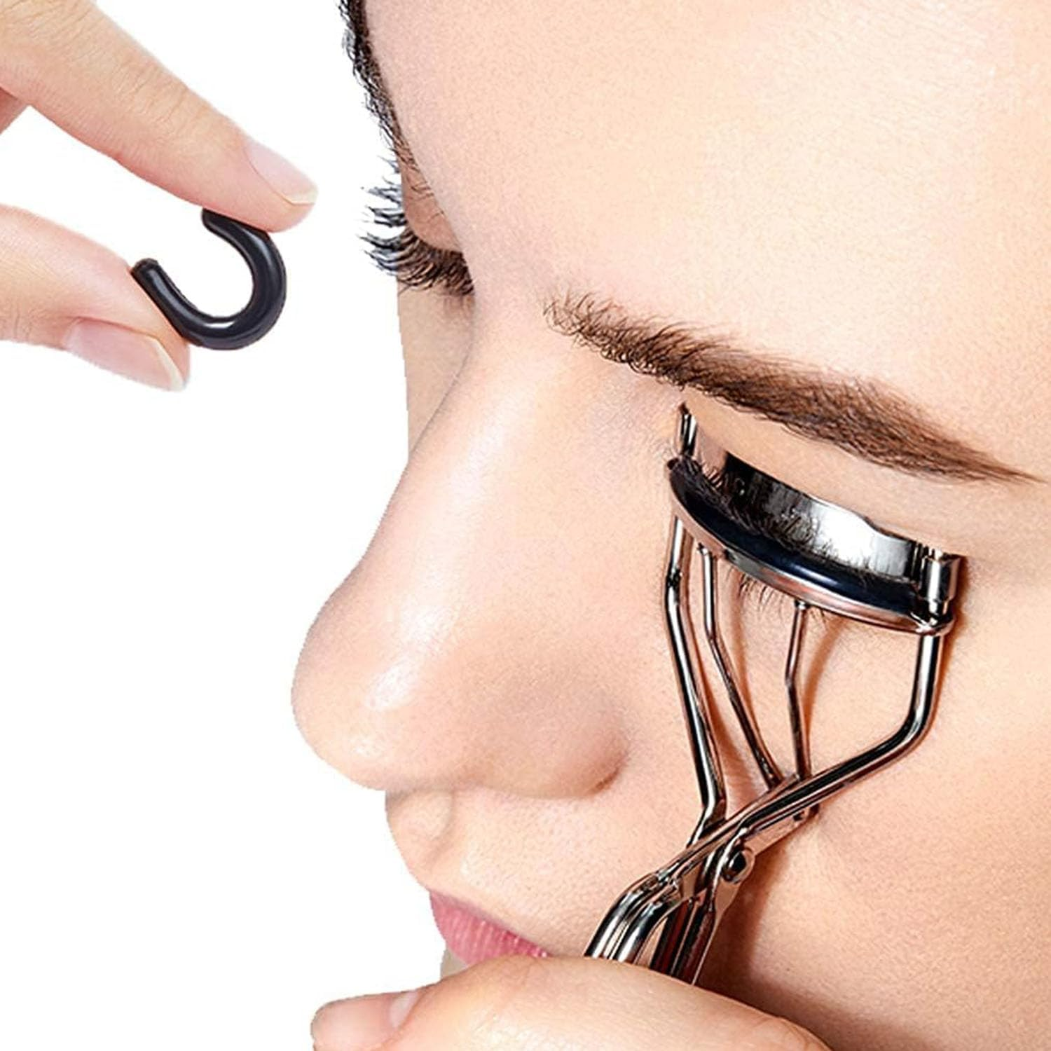 WADY 120 Pieces Eyelash Curler Refill Pads - Universal Replacement Rubber Pads for Lash Curlers (Black) image number 3