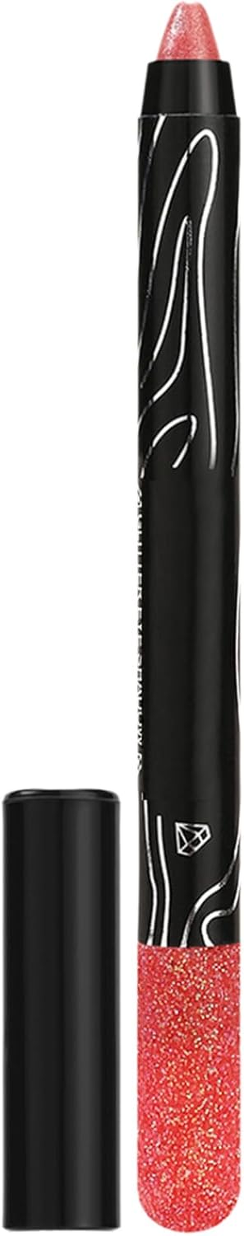 Hedmy Creamy Glitter Eyeshadow Stick Waterproof Pearl Shimmer Makeup Long Lasting Glide on Pen for Parties and Weddings Burgundy One Size image number 5