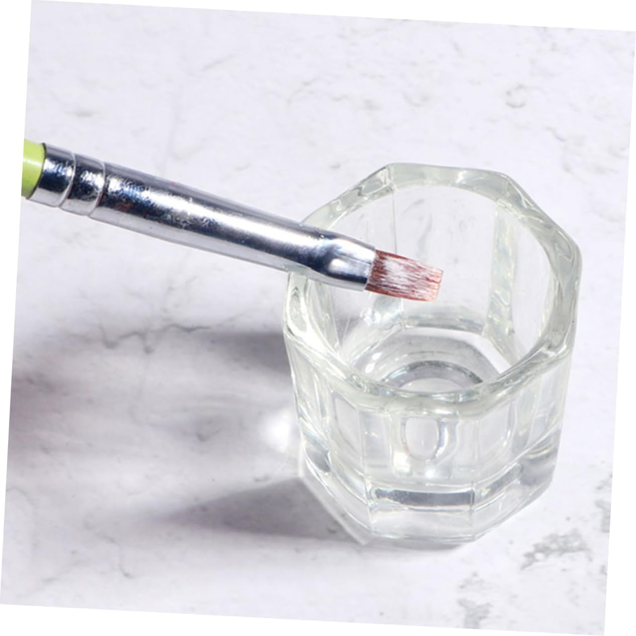 BAZEITFLOW Nail Dappen Dish with Metal Lid 1 Piece Mini Glass Nail Art Cup Thickened Design Suitable for Manicure Use image number 2