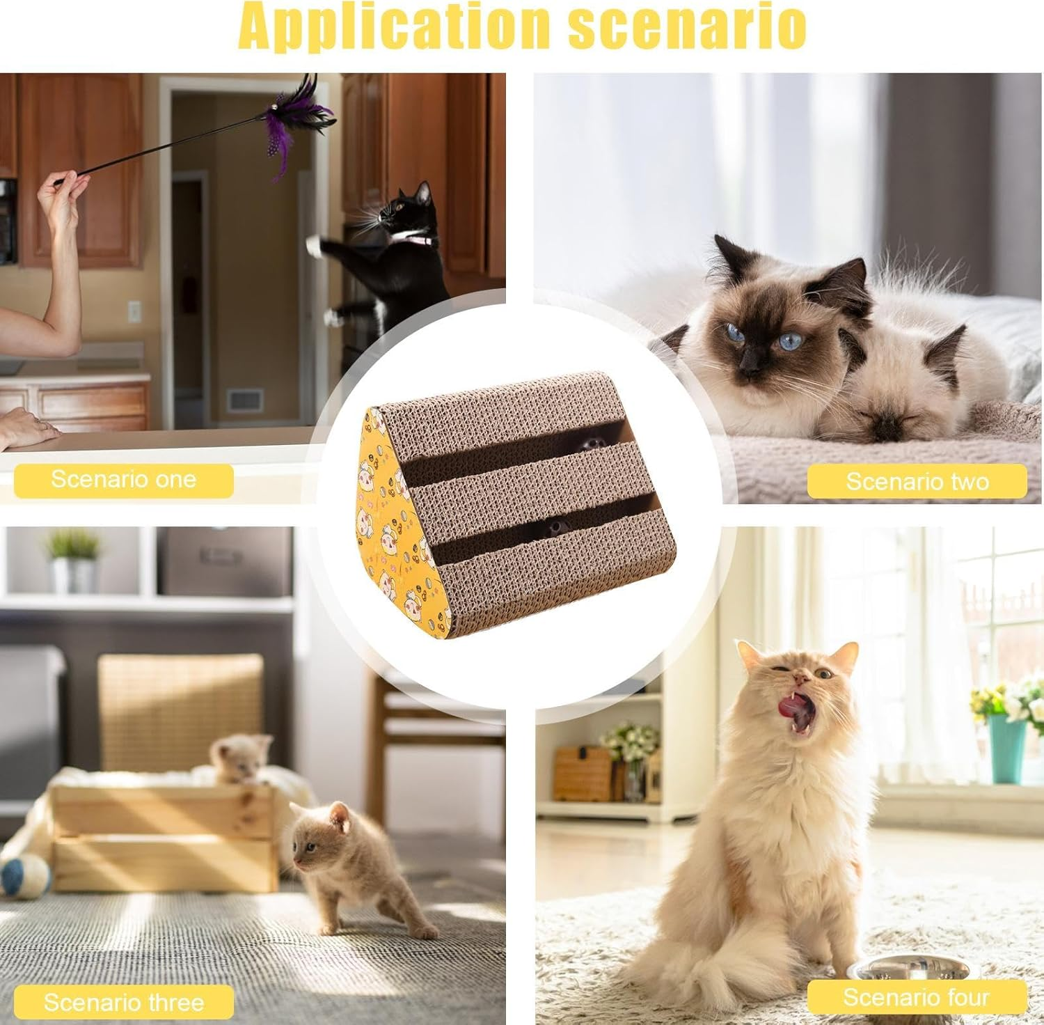 Cat Scratcher Ramp | Cat Scratcher Toy - Multi-Use Cat Scratching Board Toy, Ramp Cardboard Cat Scratcher, with Sound Bell, for Cat Stress Relief