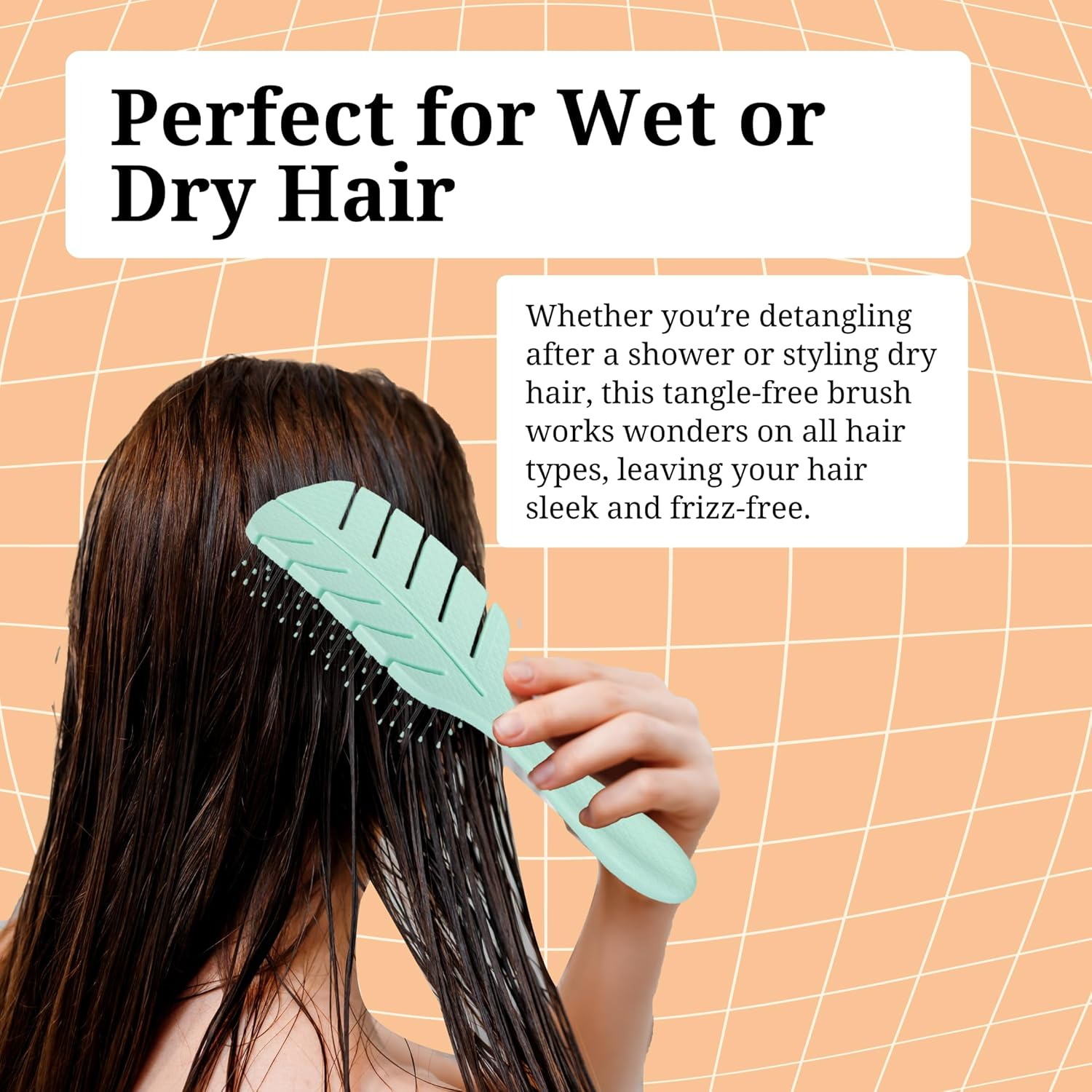 Tangols Soft Detangling Hair Brush &ndash; Soft Hair Brush for Kids & Adults with Ultra-Soft anti Knot Nylon Bristle, Eco-Friendly Tangle-Free Styling for Dry, Wet, Curly & for All Hair Types(Green) - Green image number 6