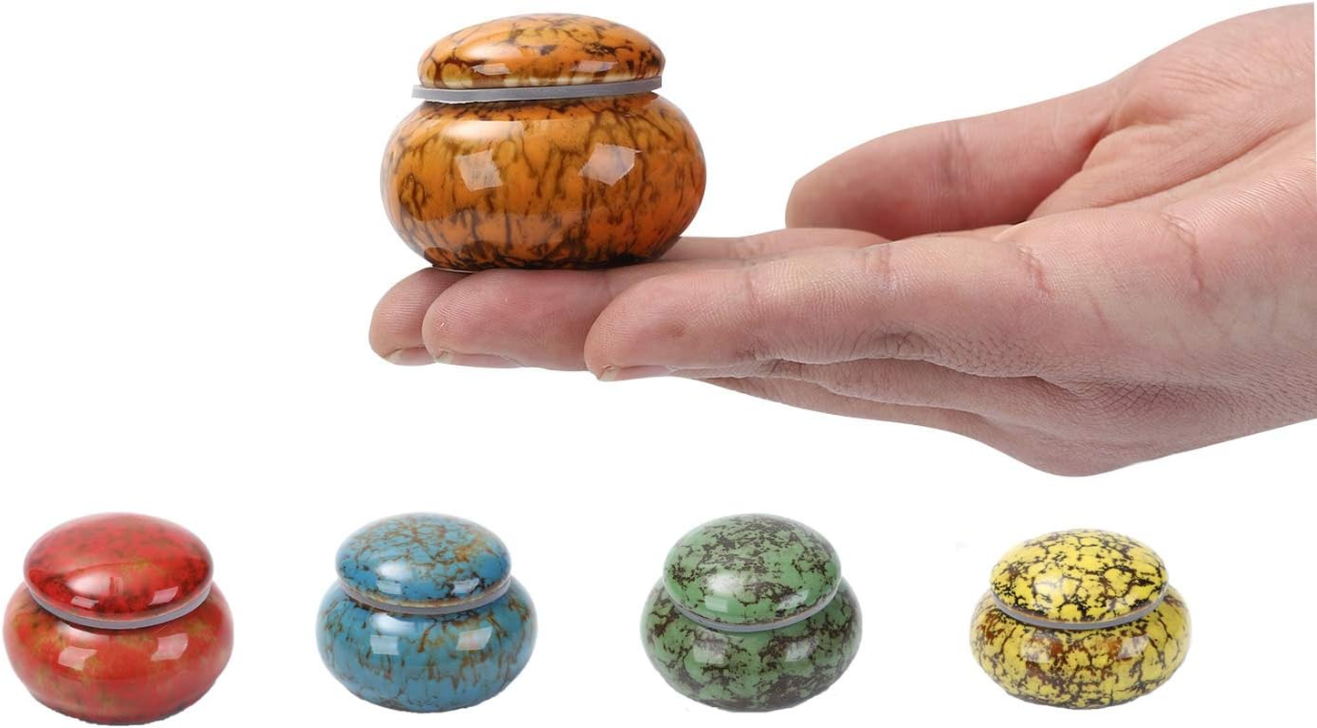 Small Urn for Human Ashes - 1.6'' Handicrafted Urn - Beautiful Tiny Keepsake Urns - Mini Urn Made of Ceramic - Hold 1.2 Cubic Inches of Ashes (Orange) image number 5