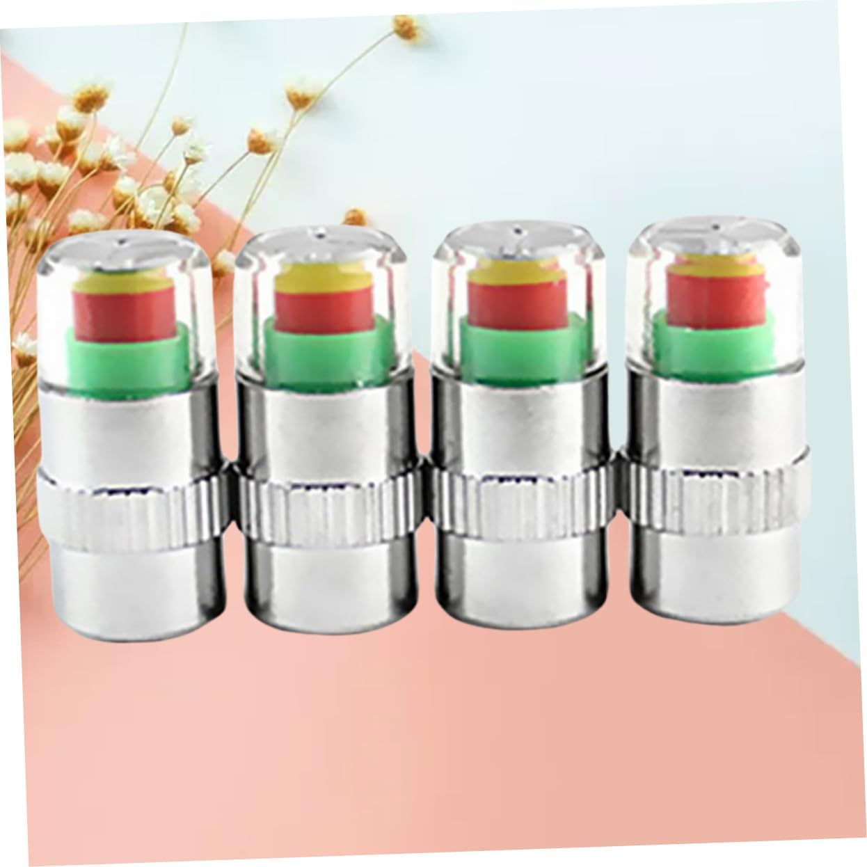 Iplusmile 4Pcs Car Tire Pressure Warning Caps Copper Core Sensor, Dust Caps Pressure Indicator for Vehicle Tyre Monitoring, Compatible Automotive Wheels for Safe Driving image number 5