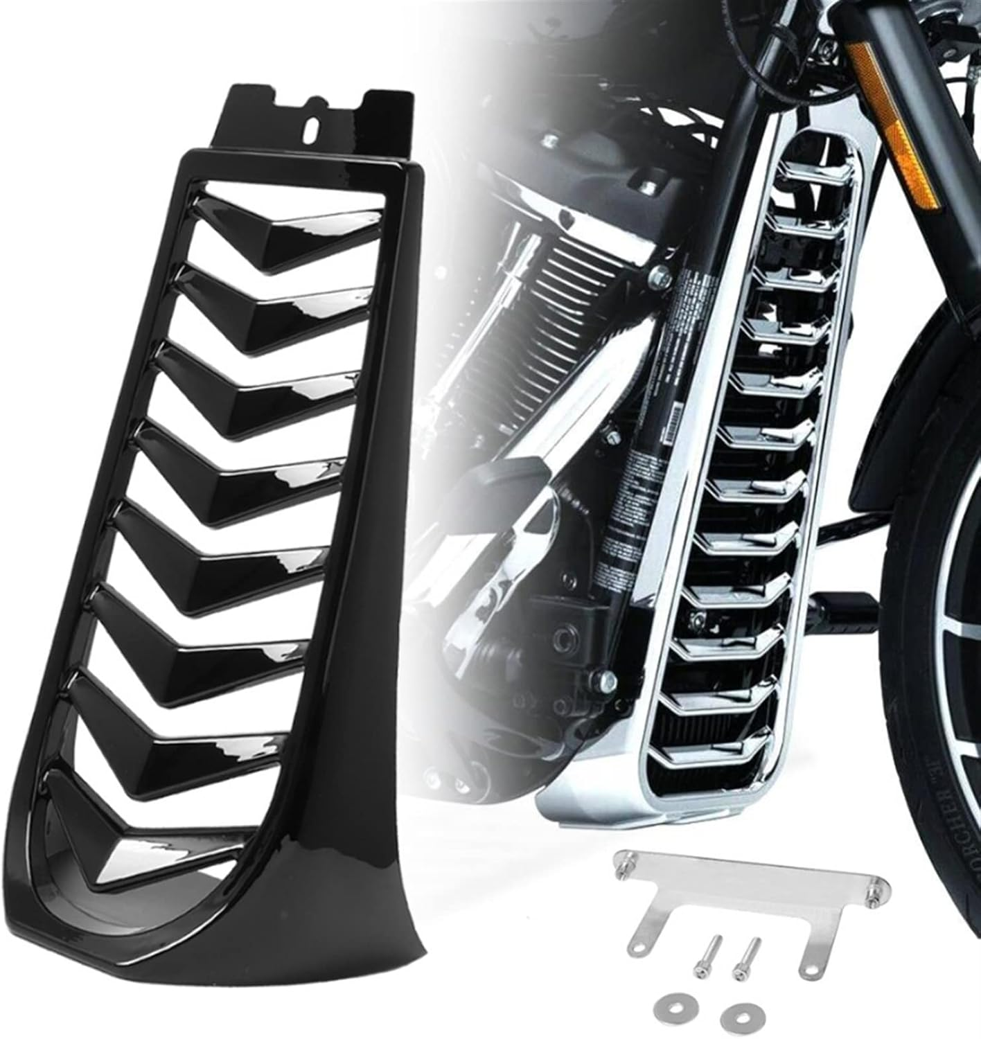 SSFRI Motorcycle Front Lower Radiator Cover Chin Fairing Spoiler Compatible with Harley Softail Breakout Street Bob Fat Bob FXBR 2018-2022