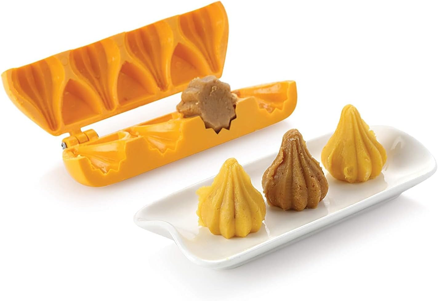 Plastic Modak Patti 5 Cavity Medium Size Mold Set of 1 15 Cms in Size Baking Tools for Muffin and Choclates