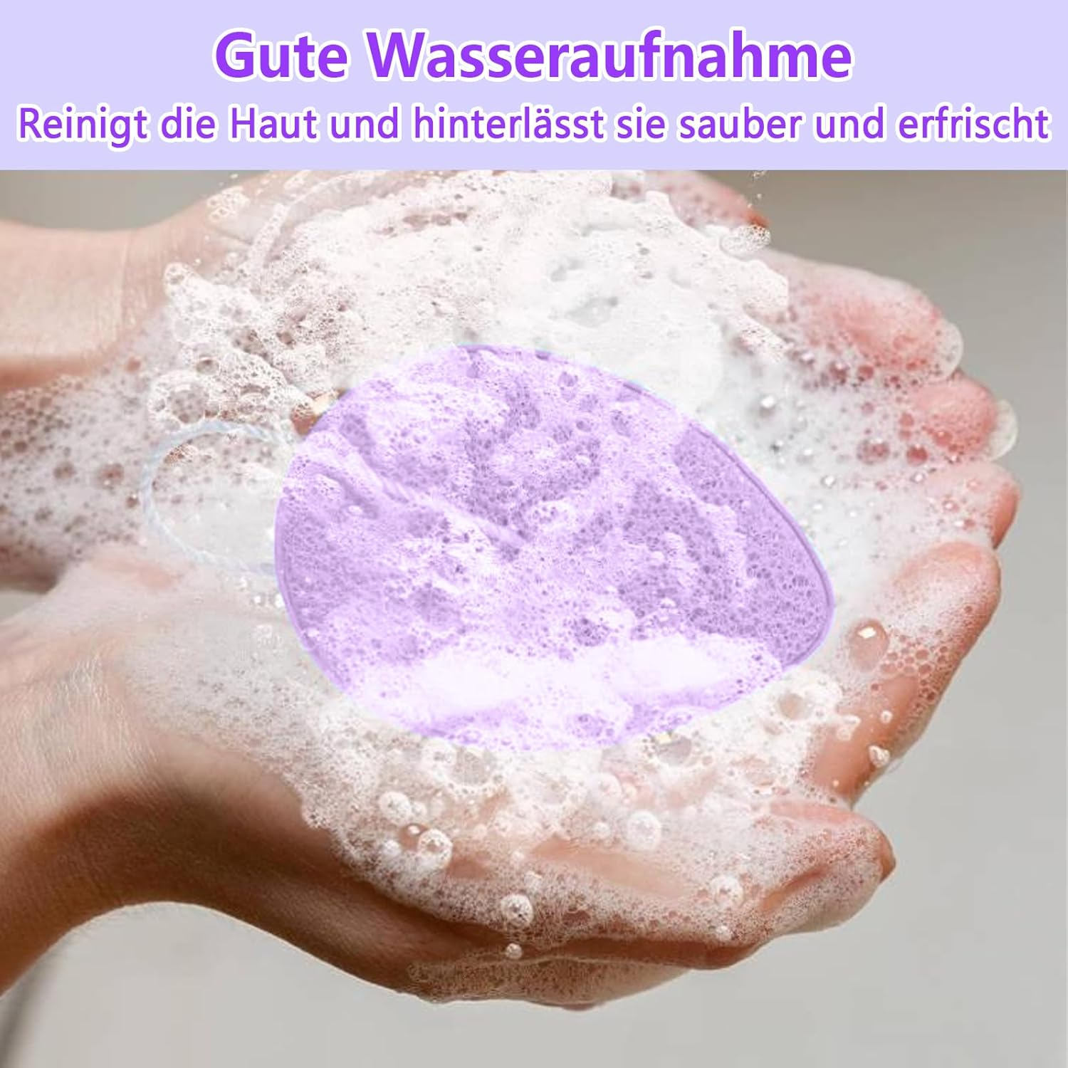 Pack of 6 Exfoliating Sponge, Face Cleansing Cotton Pads, Reusable Make-Up Pads, Washable, Sponges for Facial Cleansing (Yellow, Pink, Purple) (Multicoloured 2) image number 4