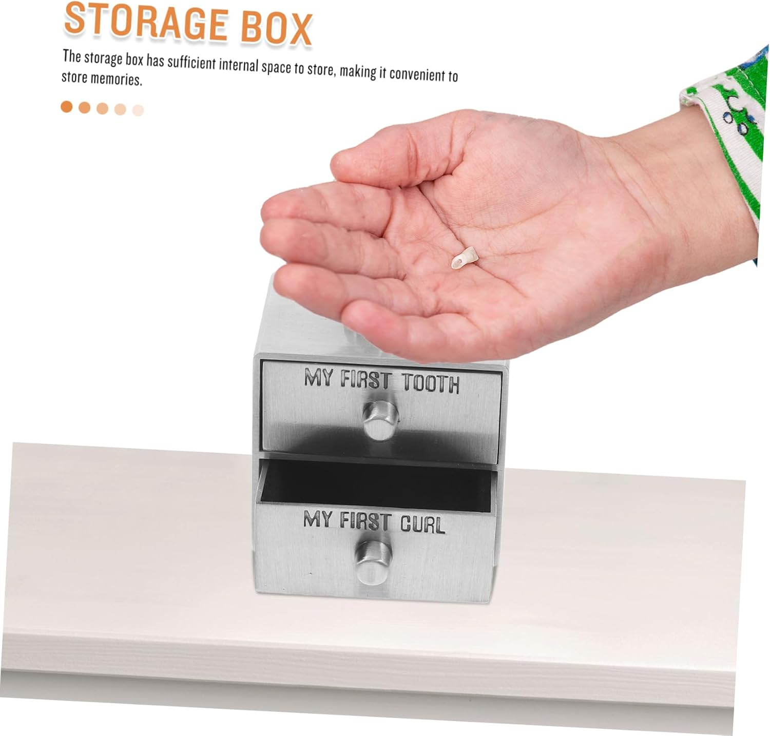 Healifty Teeth Storage Box Tooth Keepsake Drawer Type for Preserving and Hair at Home Go image number 4
