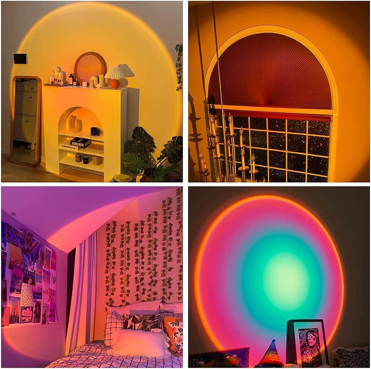 Sunset Lamp, [17 Colors-In-1] Sunset Projection Lamp, 360&deg; Rotation Sunset Projector Lamp Romantic Visual LED Projector Light for Photography Vlog, Background Party, Bedroom Decor and Festival Gift
