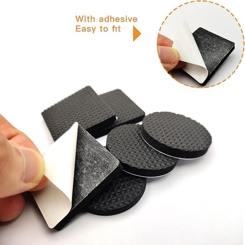 48 PCS Non Slip Furniture Pads Self Adhesive Rubber Floor Protectors Furniture Grippers Chair Leg Pads Self Adhesive Furniture Pads Rubber Chair Feet anti Scratches Furniture Pads for Floor image number 6